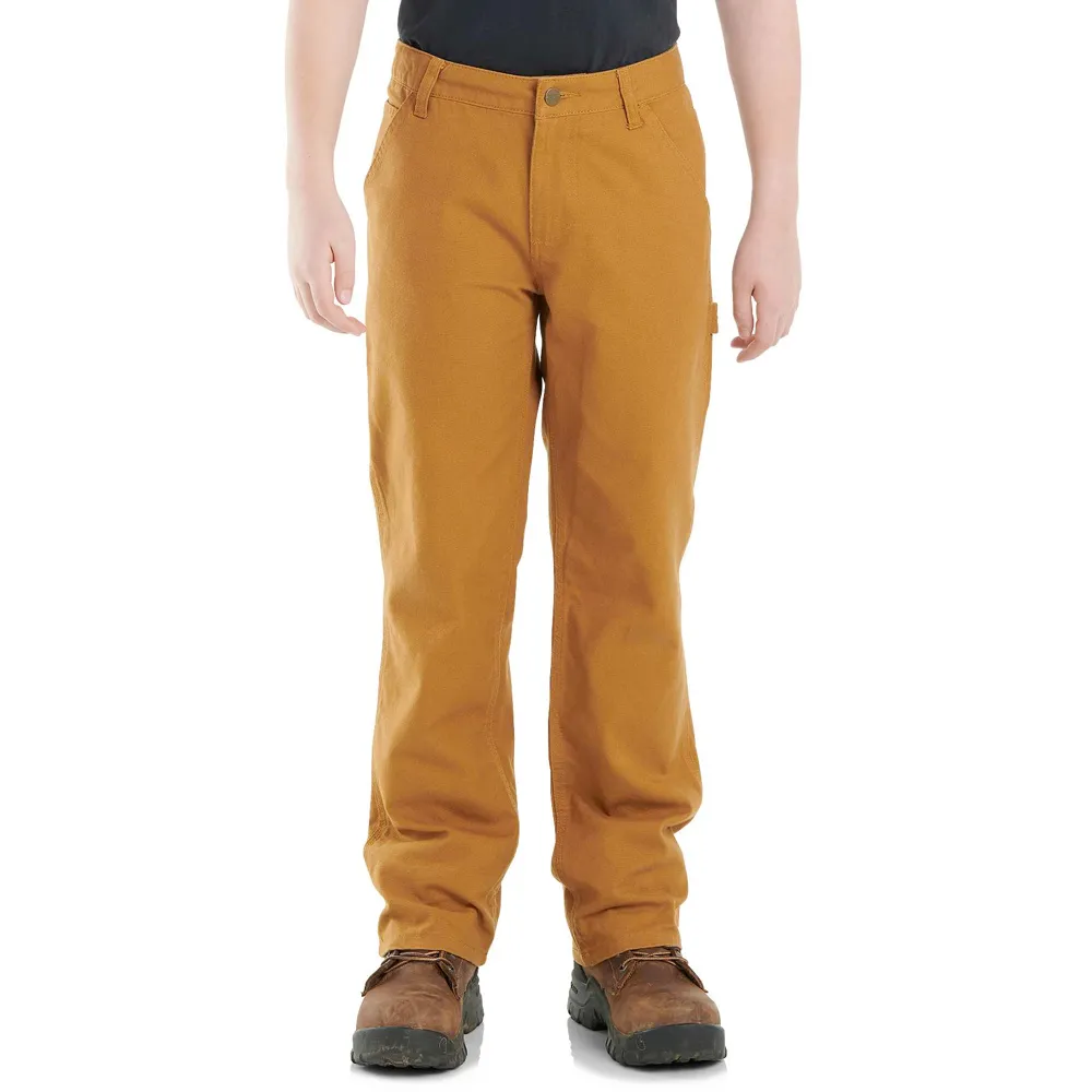 Carhartt Kid's Canvas Dungaree Pants in Carhartt Brown - Image 8