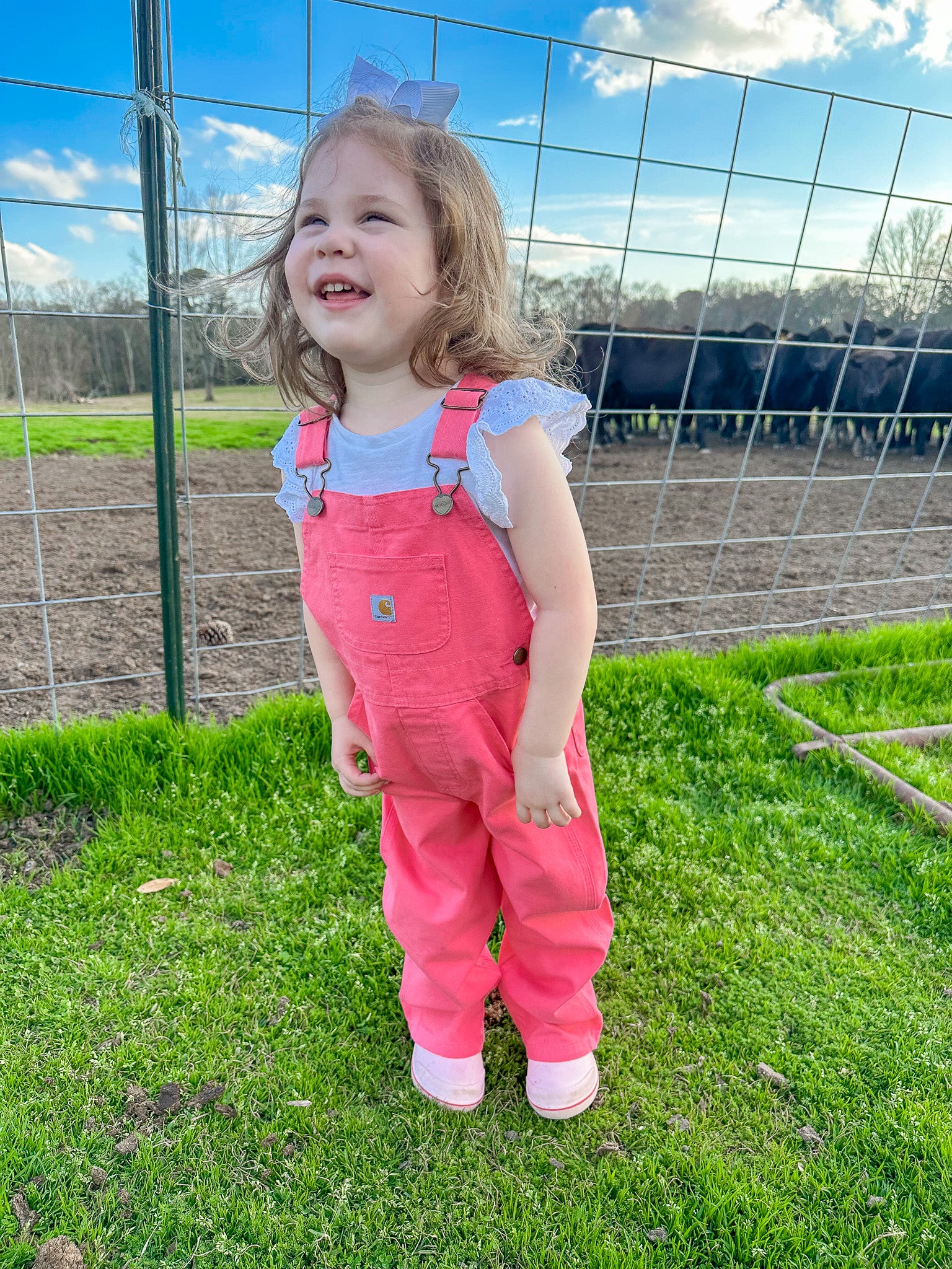 Carhartt Infant & Toddler Loose Fit Canvas Bib Overalls in Pink - Image 5