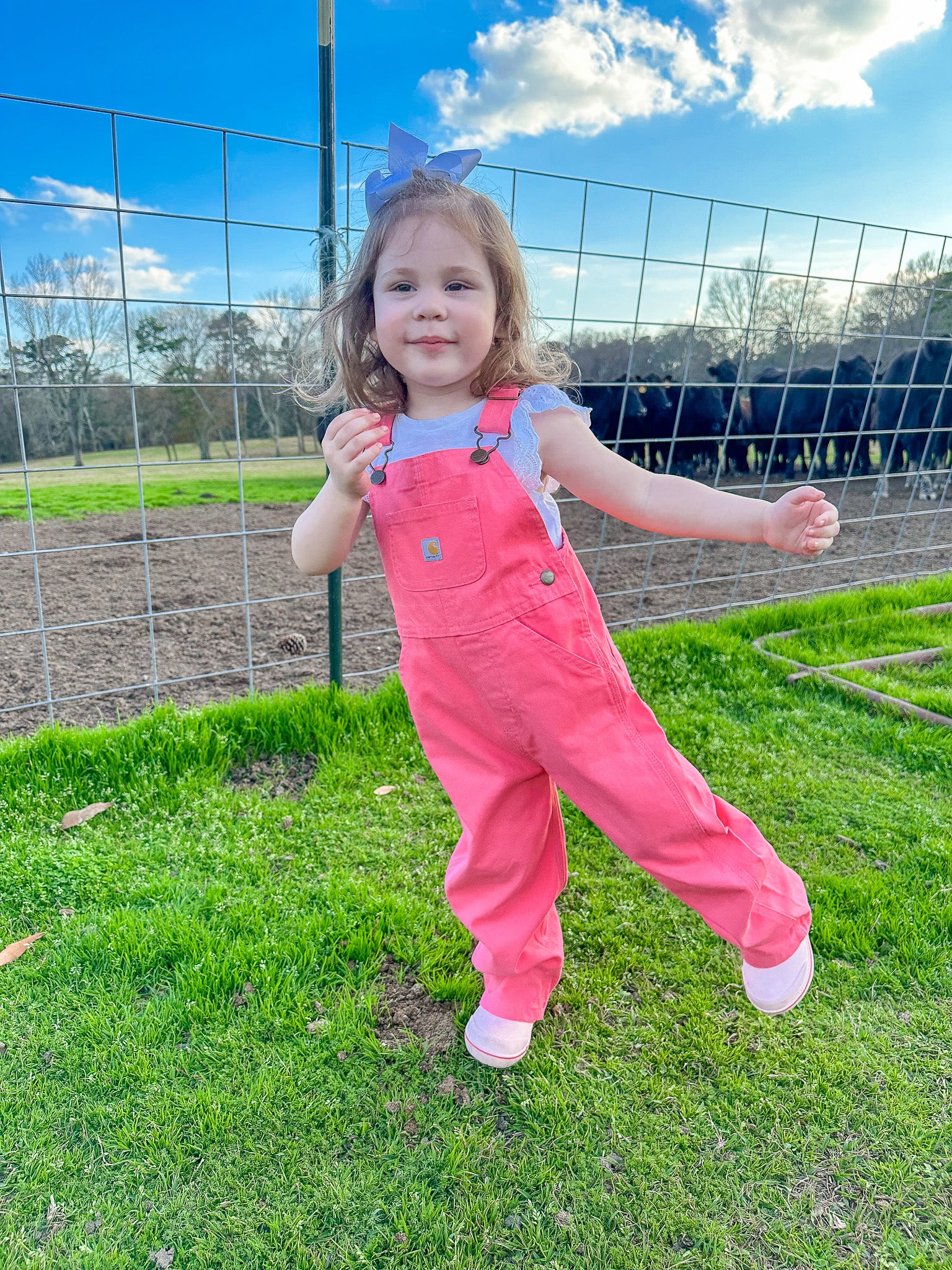 Carhartt Infant & Toddler Loose Fit Canvas Bib Overalls in Pink - Image 6