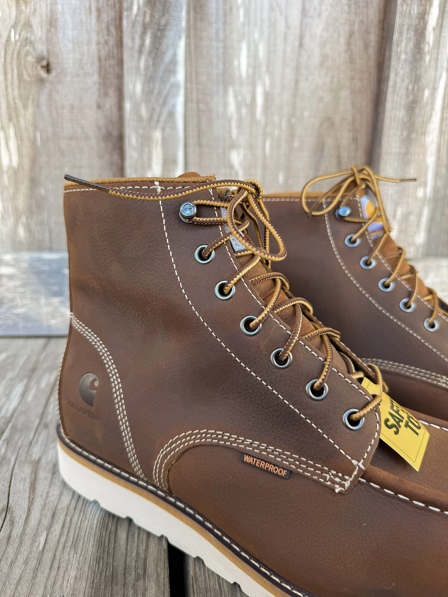 Carhartt 6” Waterproof Steel Toe Wedge Lace Up Work Boots - Image 3