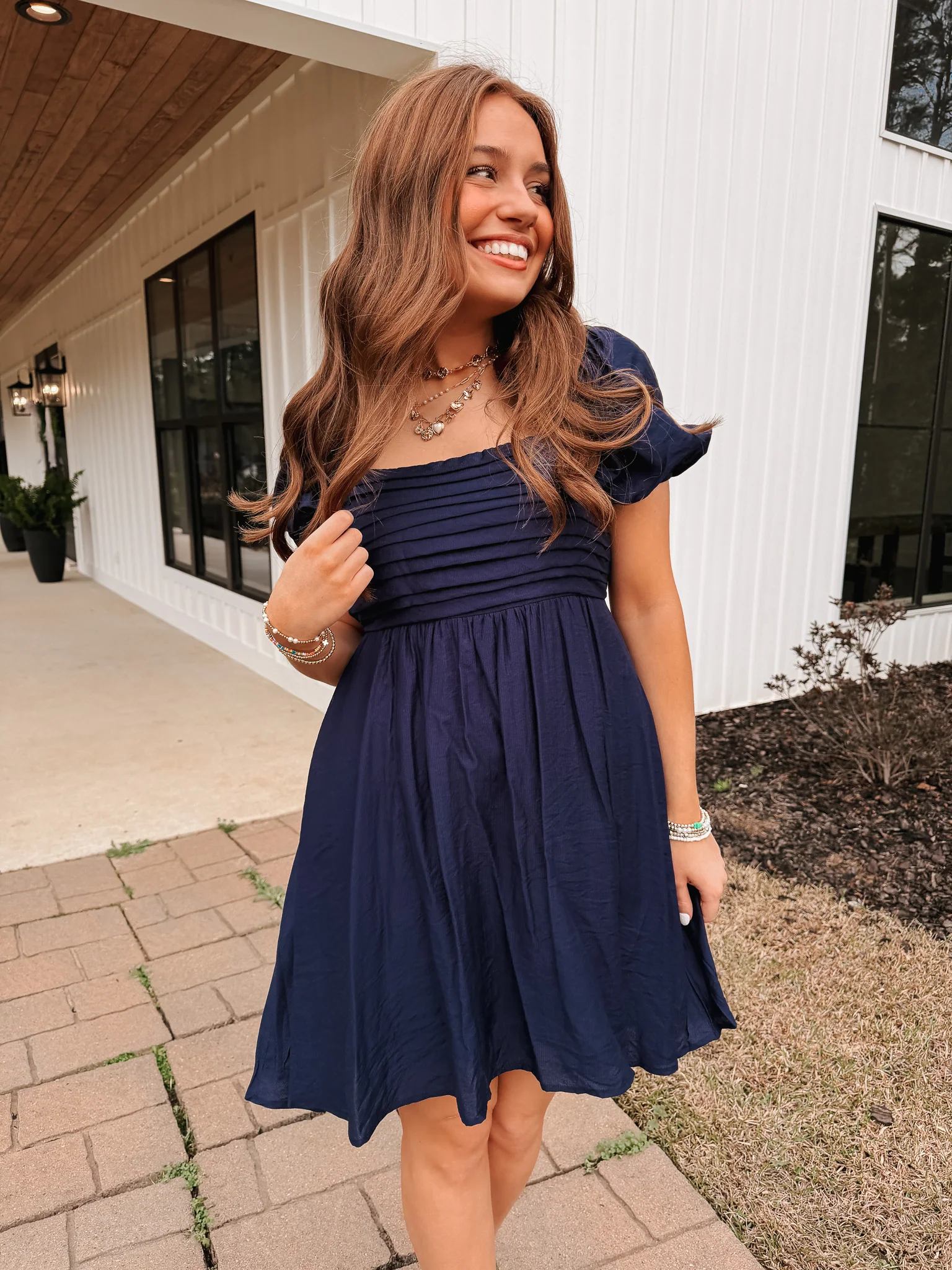 Serene Moment Dress in Navy - Image 2