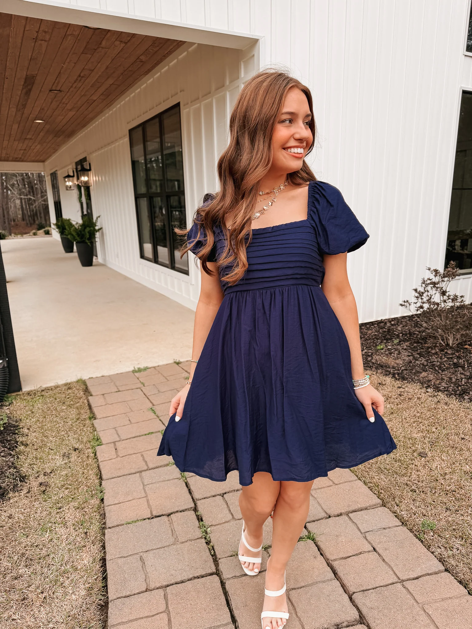 Serene Moment Dress in Navy - Image 3