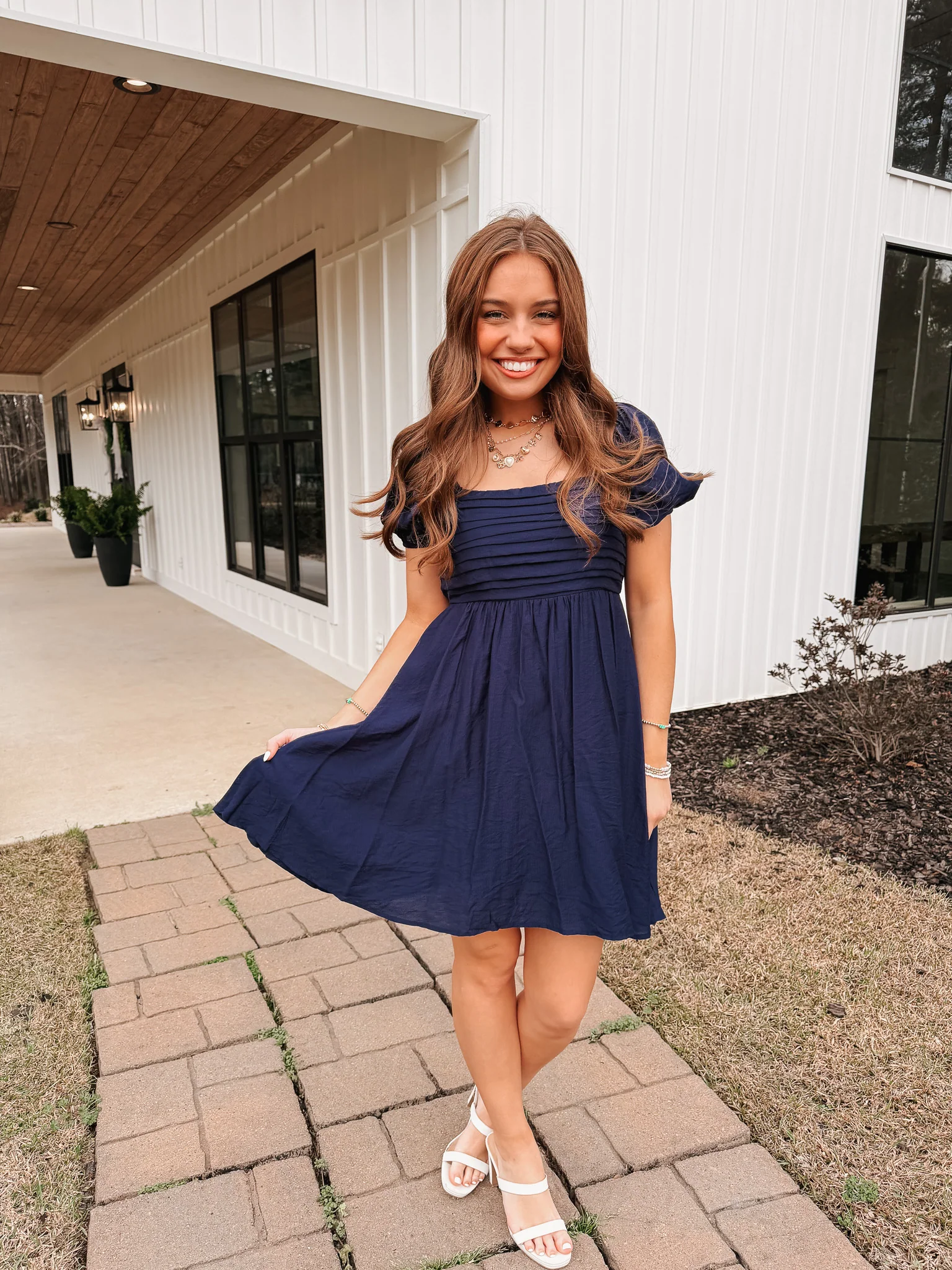 Serene Moment Dress in Navy - Image 4