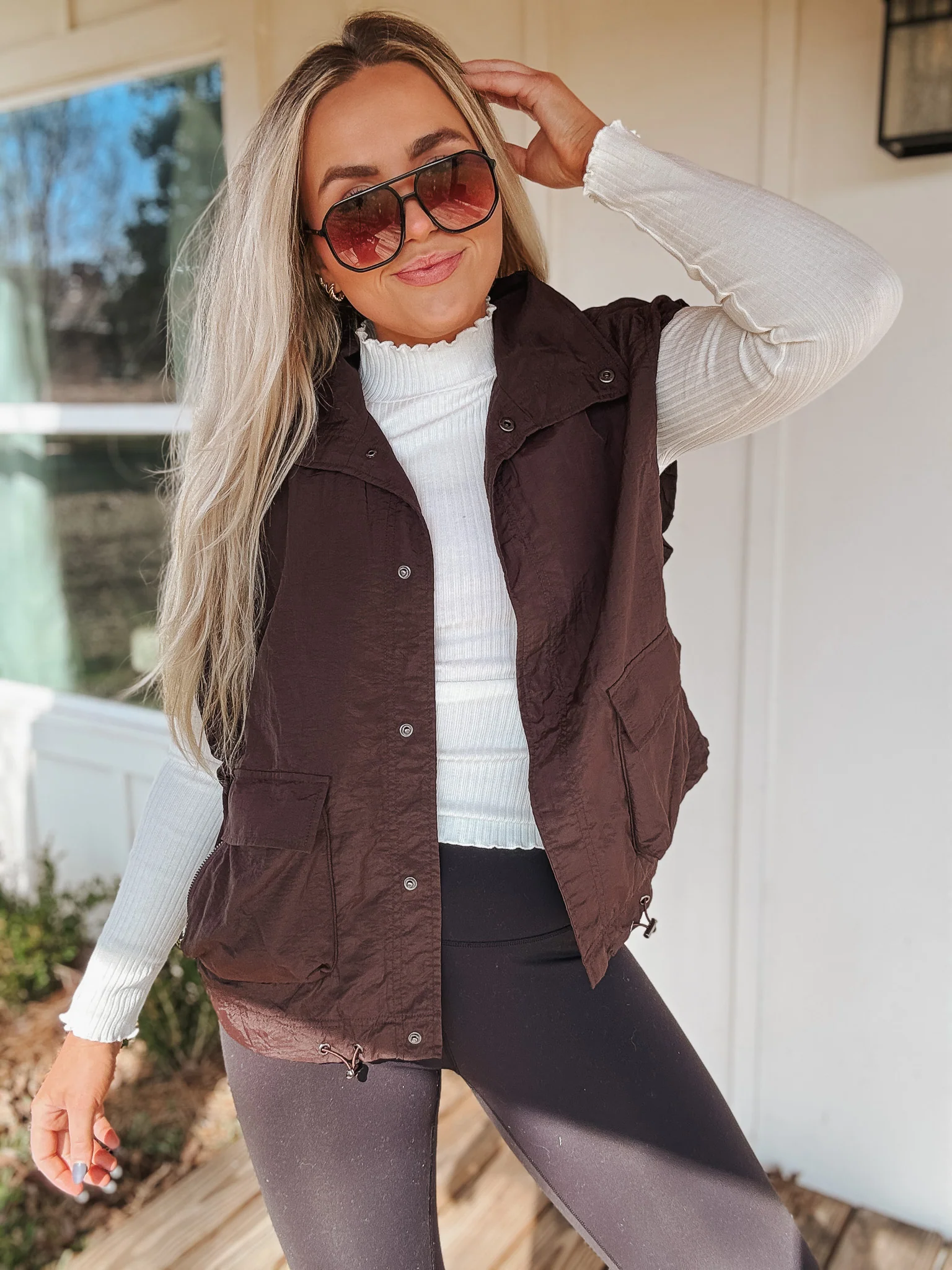 Street Stroll Brown Vest - Image 7