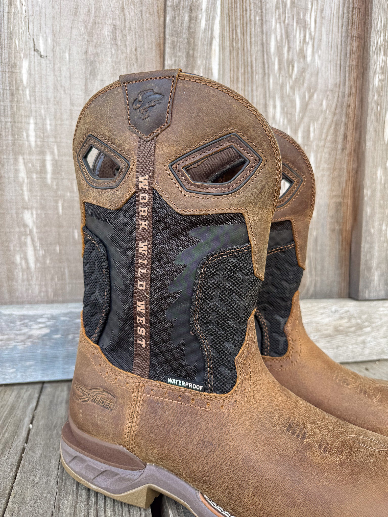 Men's Double H Phantom Rider Zenon Waterproof Square Toe Work Boots - Image 3