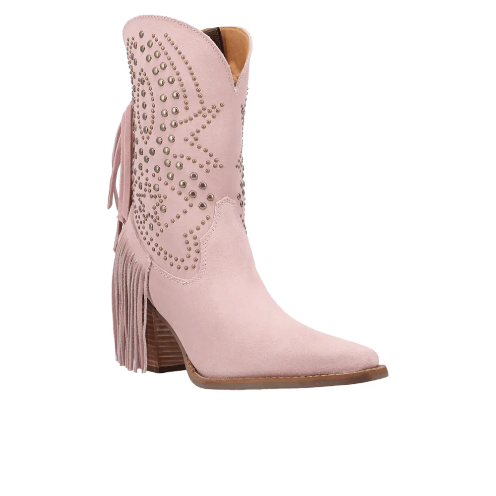 Dingo Star Power Suede Leather Booties in Pink - Image 13