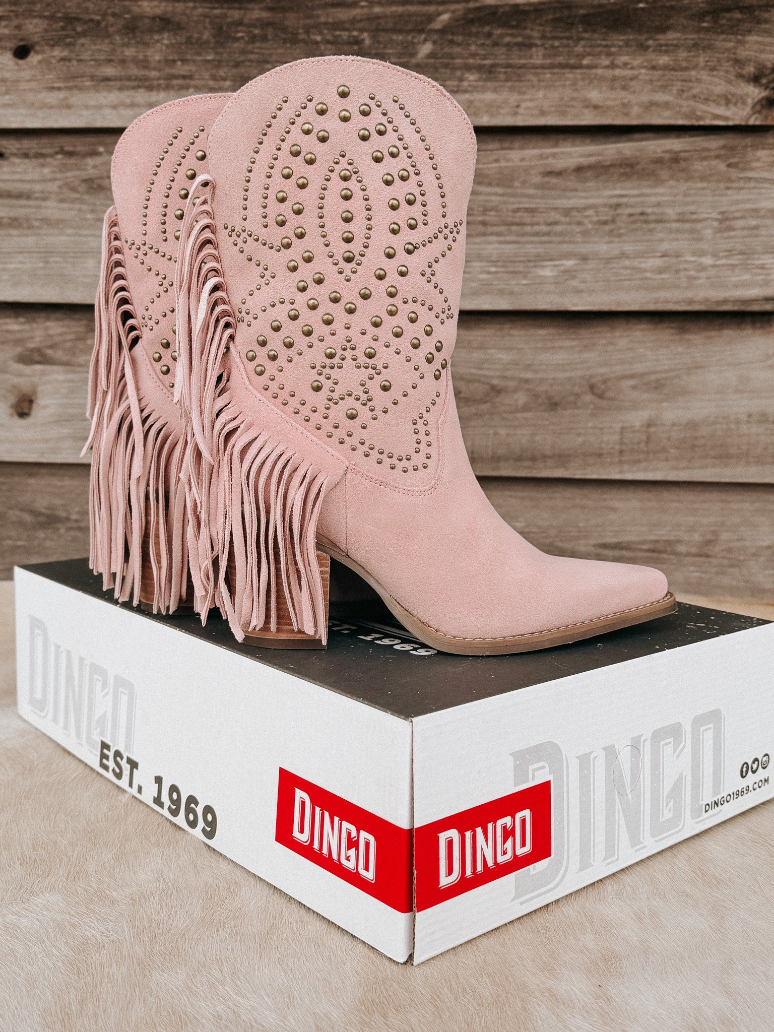 Dingo Star Power Suede Leather Booties in Pink - Image 3