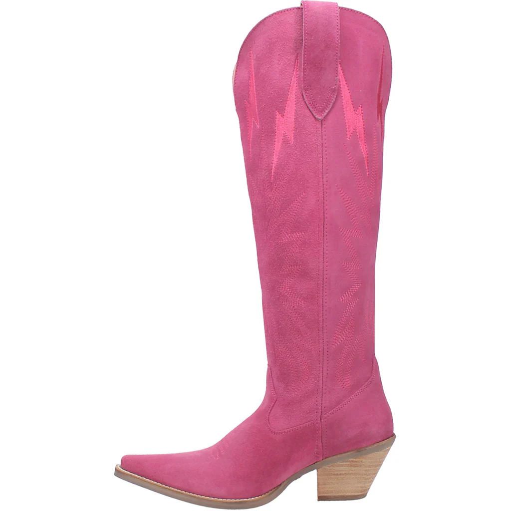 WOMEN'S DINGO THUNDER ROAD LEATHER BOOTS IN FUCHSIA - Image 6
