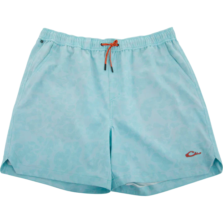 Drake Men's Lake Shore Dock 6" Shorts - Old School Turquoise - Image 5