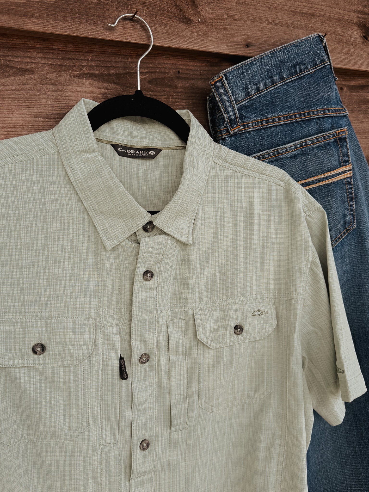 Drake Men's Wingshooter Trey Cross Hatch Short Sleeve Shirt - Image 3