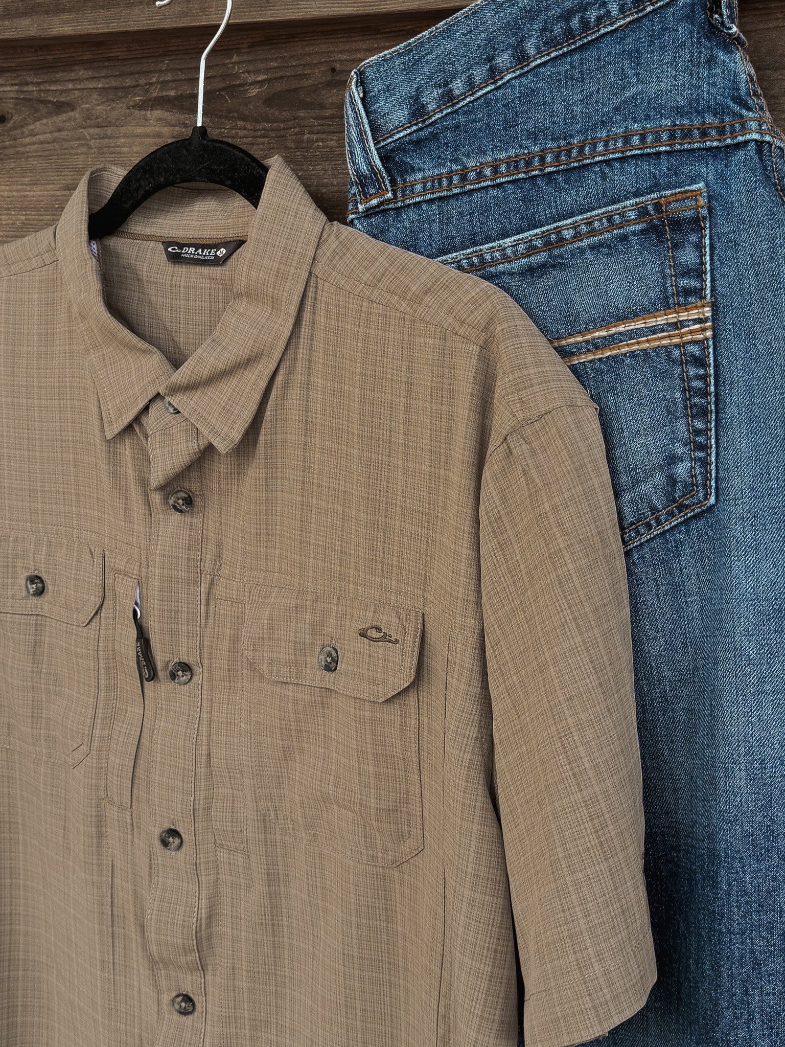 Drake Men's Wingshooter Trey Cross Hatch Short Sleeve Shirt -TWK - Image 3