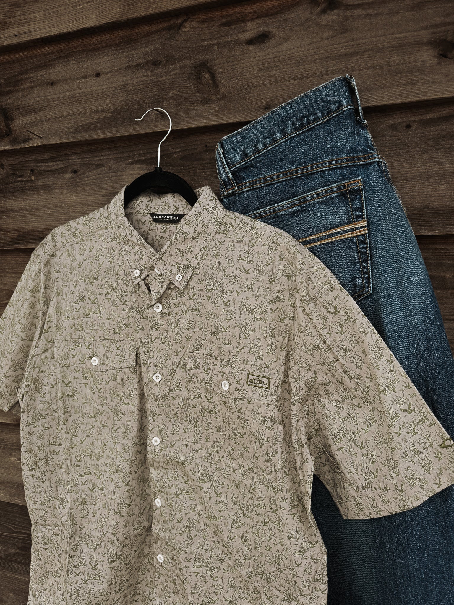 Drake Men's Cotton Marsh Print Short Sleeve Shirt - Image 5