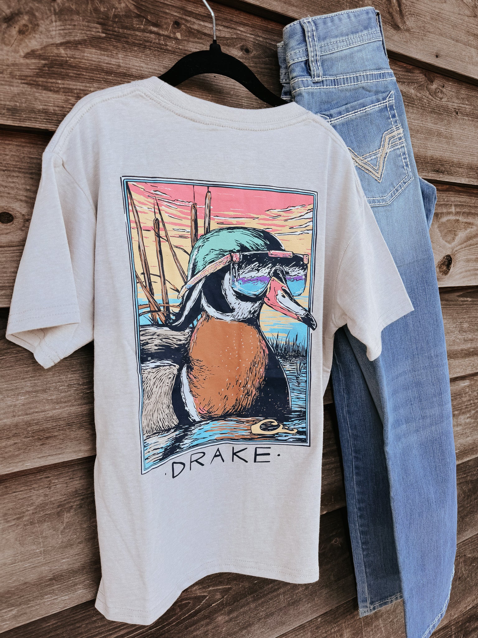 Drake Youth Sunset Duck T-Shirt - Image 3