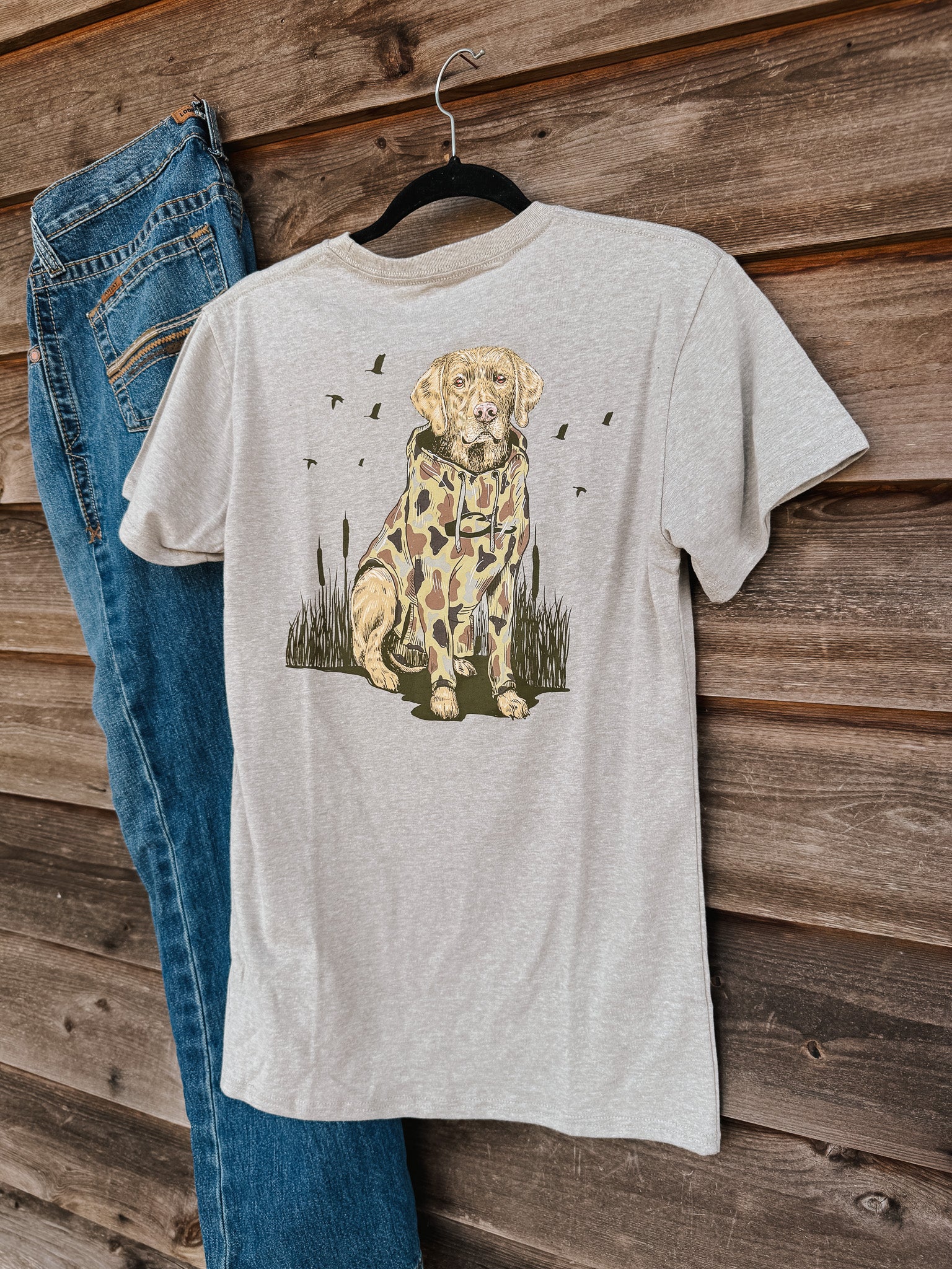 Men's Drake Old School Lab T-Shirt in Fossil Heather - Image 3