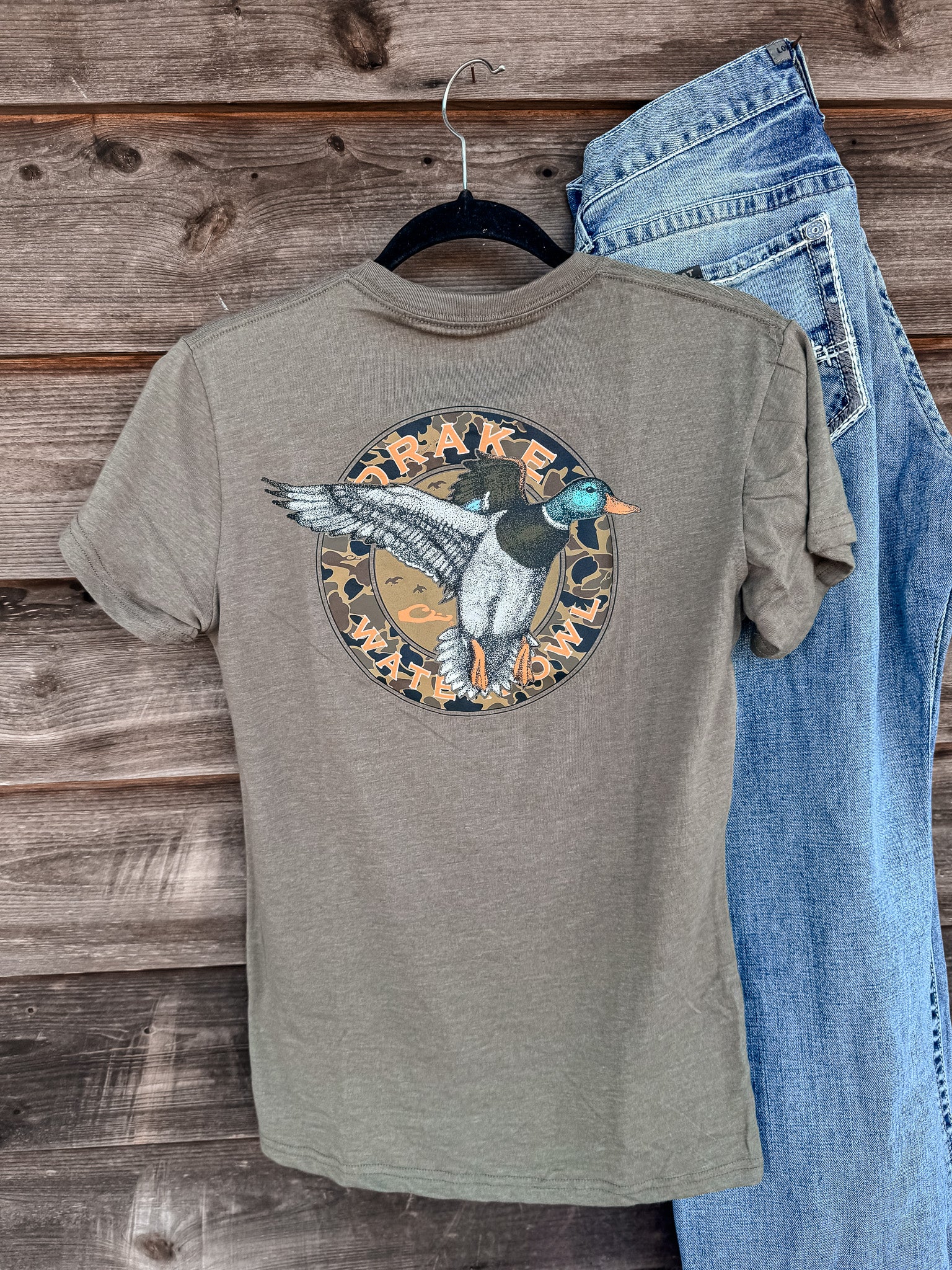 Men's Drake Circle Mallard T-Shirt in Kalamata Light Heather - Image 3