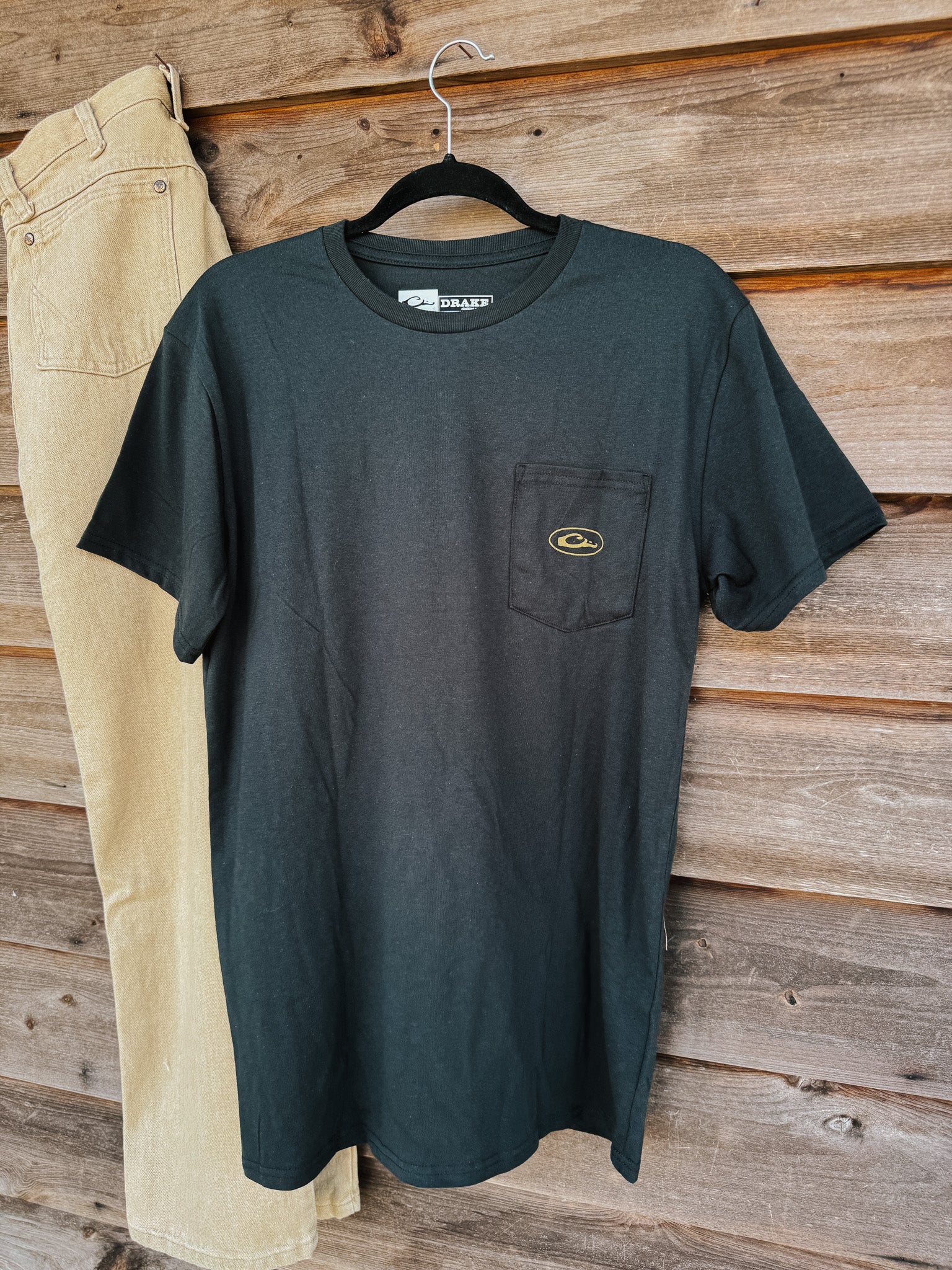 Men's Drake Blackout Lab Flag T-Shirt in Black - Image 2