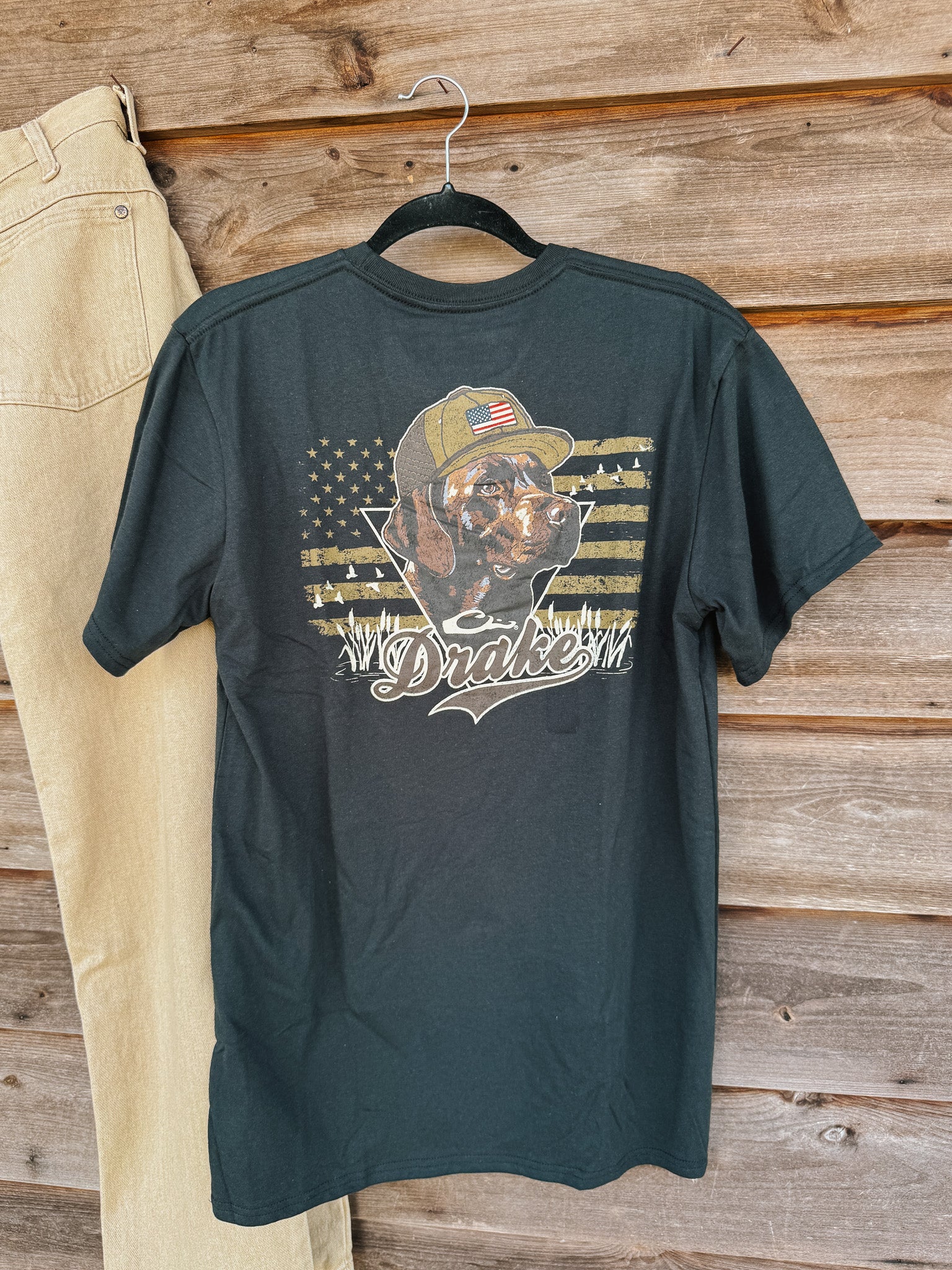Men's Drake Blackout Lab Flag T-Shirt in Black - Image 3