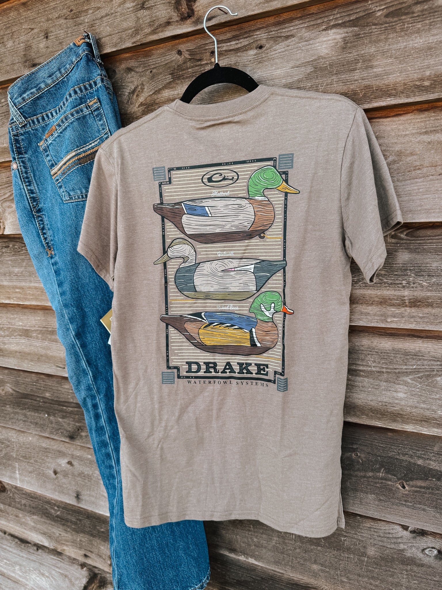 Men's Drake Vintage Decoy Stack T-Shirt Walnut Heather - Image 4