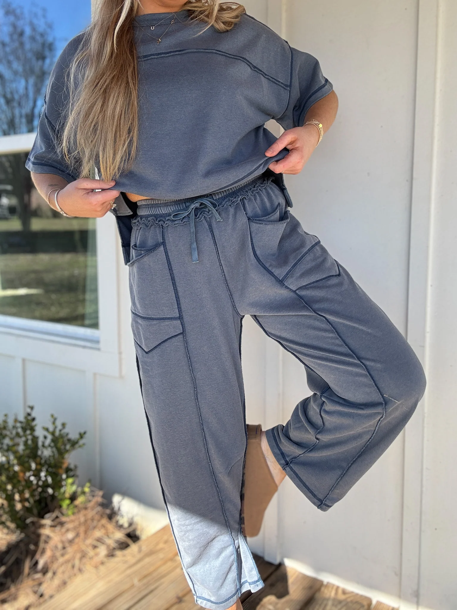 Simple Statement Set in Denim Blue - Image 4