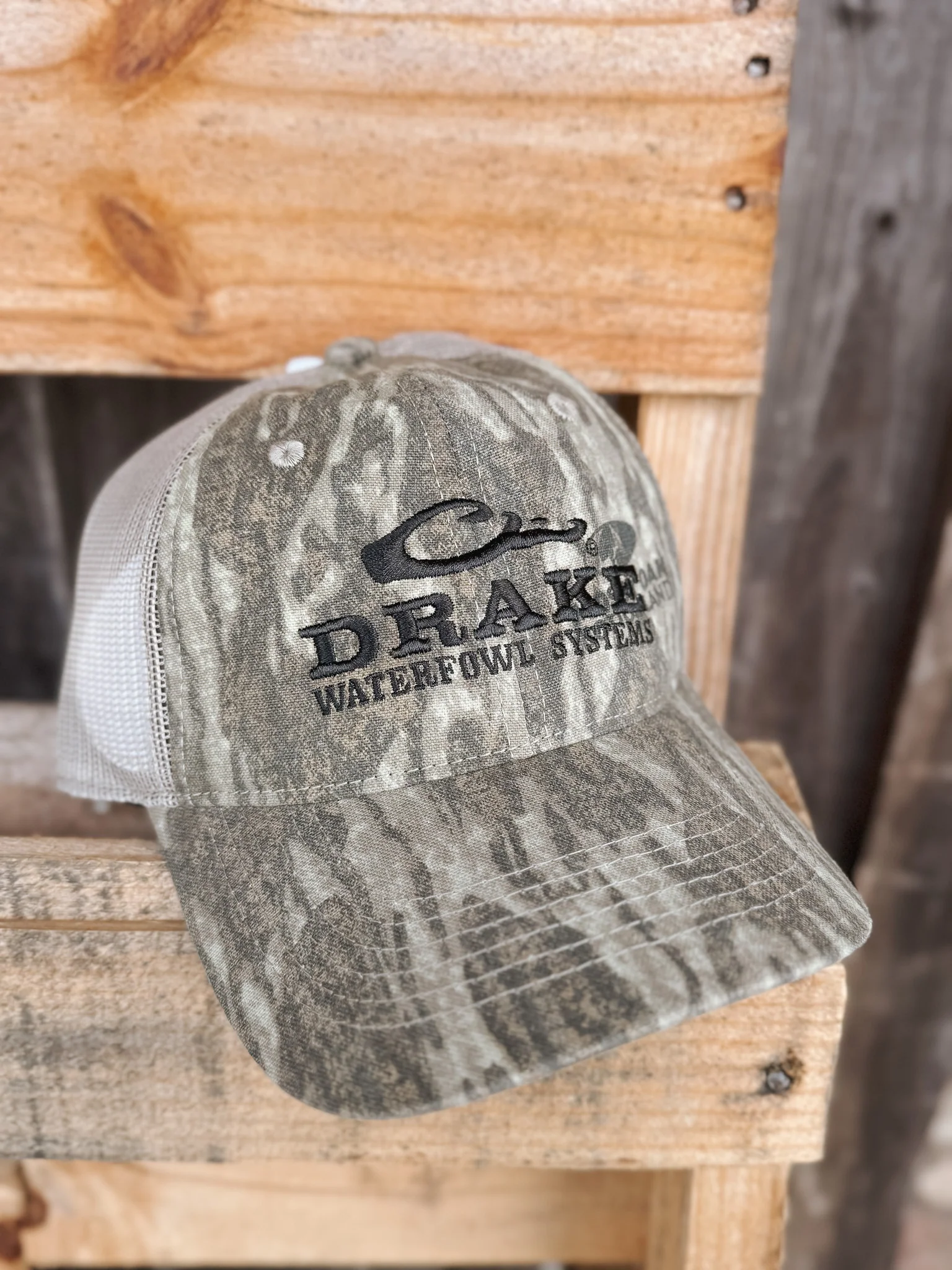 Drake Mesh-Back Camo Cap in Mossy Oak Bottomland - Image 5