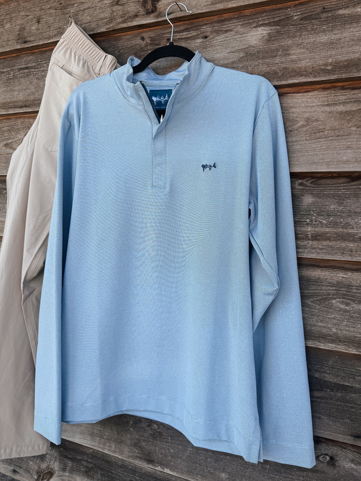 Coastal Cotton Men's 1/4 Zip Pullover in Navy - Image 3