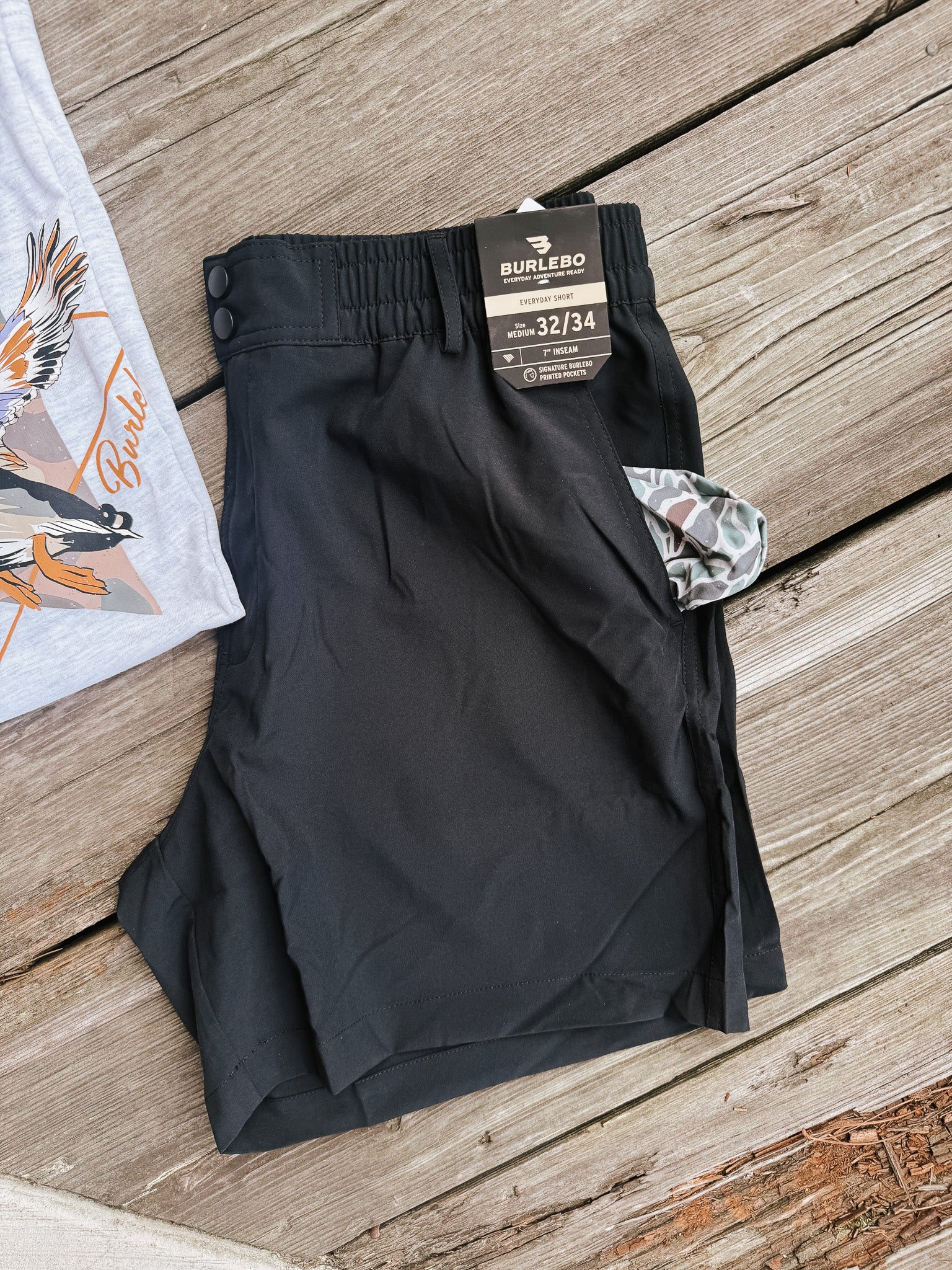 Men's Burlebo 5.5" Everyday Shorts - Matte Black - Camo Pockets - Image 5