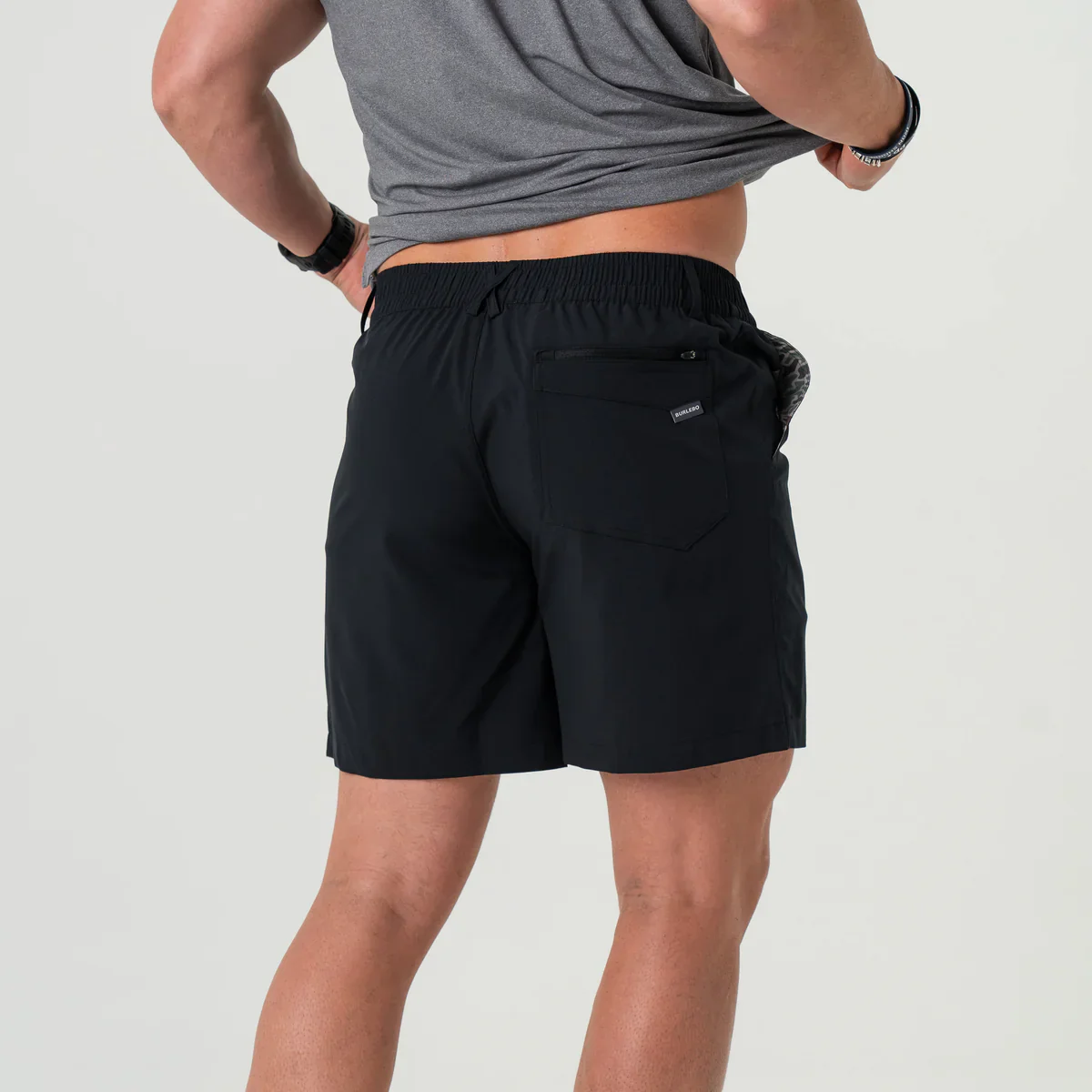 Men's Burlebo 7" Everyday Short - Matte Black - Retro Duck Camo Pocket - Image 6