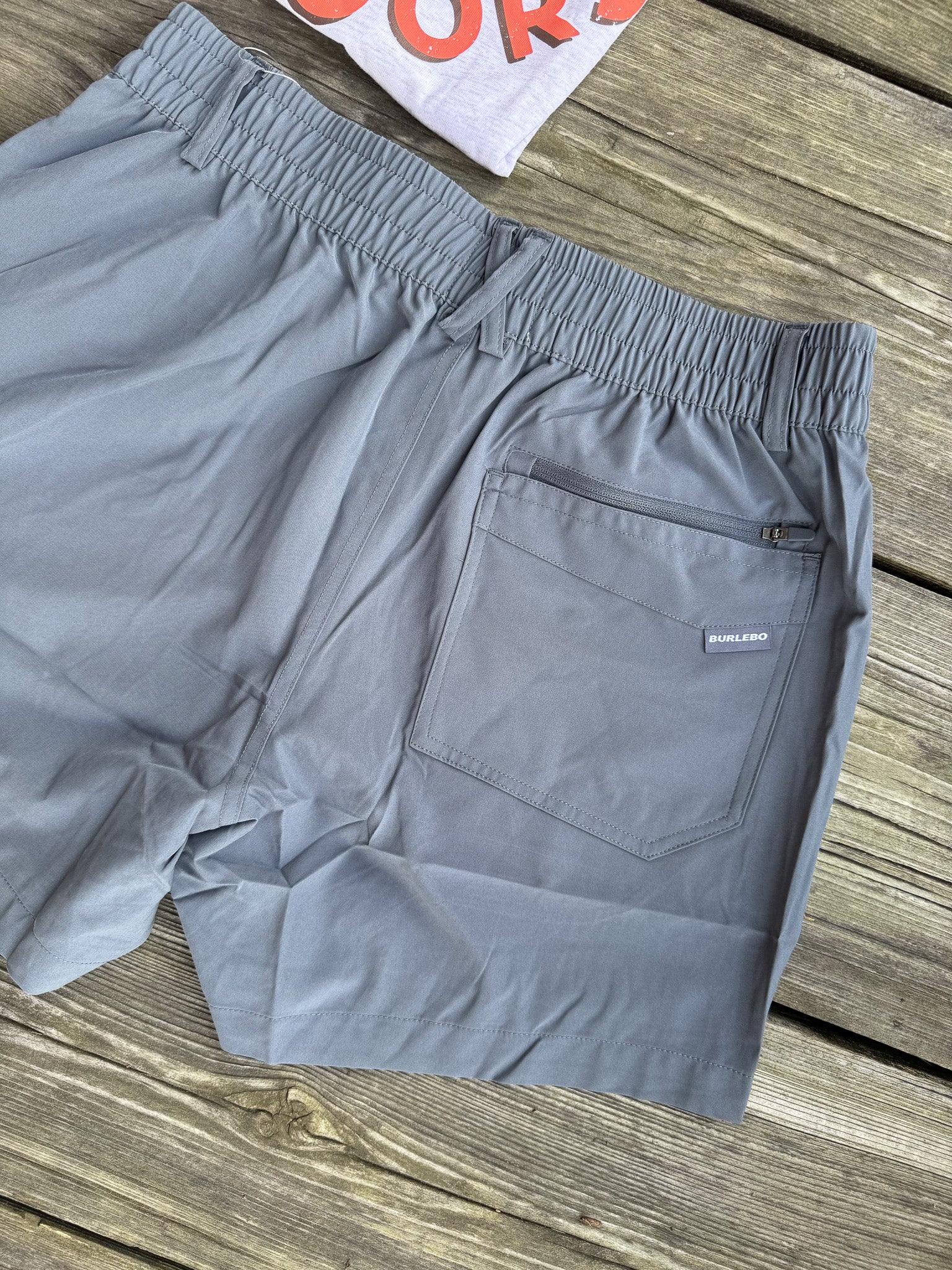 Men's Burlebo 5.5" Everyday Short - River Rock Grey - Classic Deer Camo Pocket - Image 10