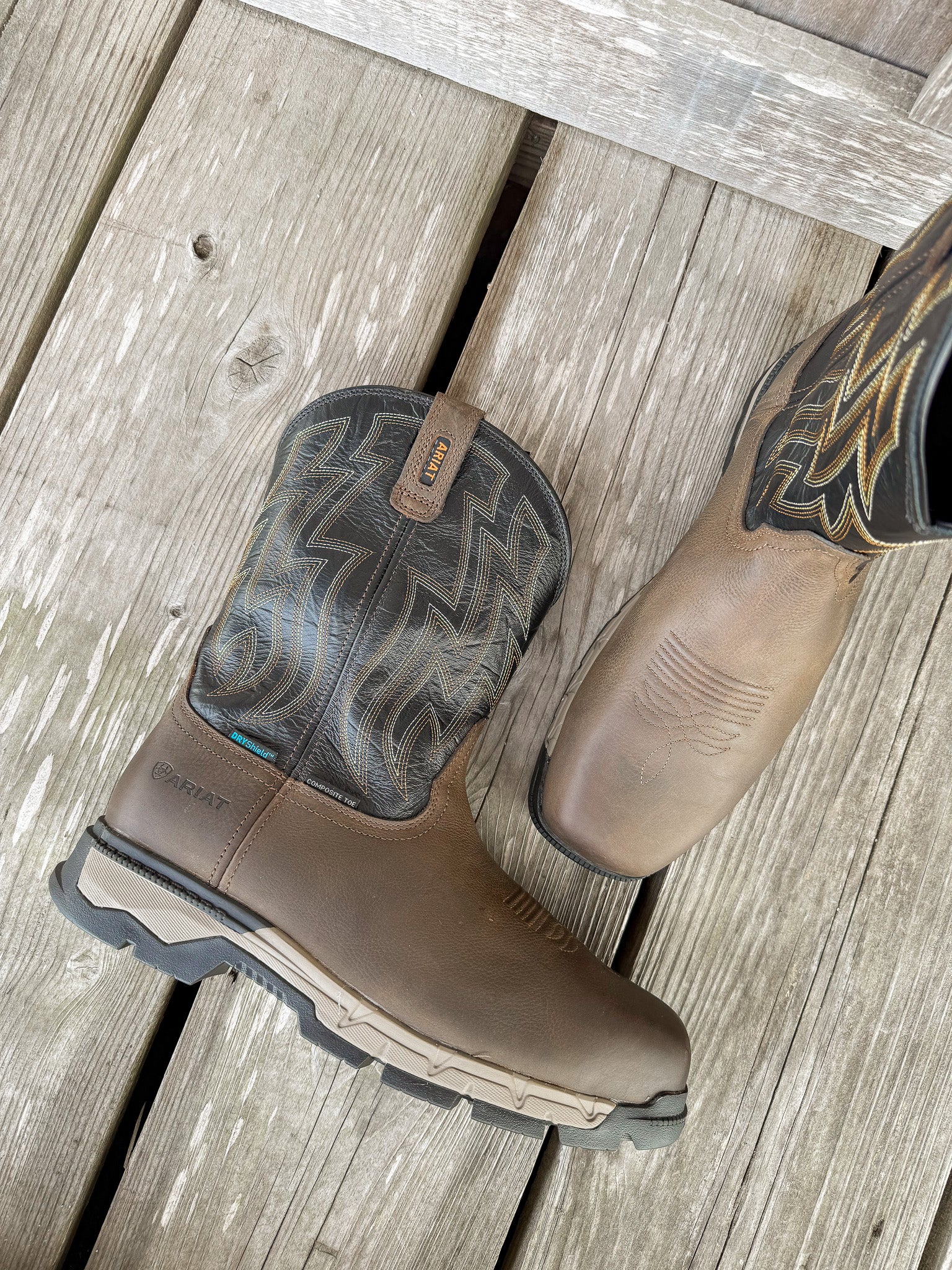 MEN'S ARIAT REBAR FLEX WATERPROOF COMPOSITE TOE WORK BOOT - Image 4