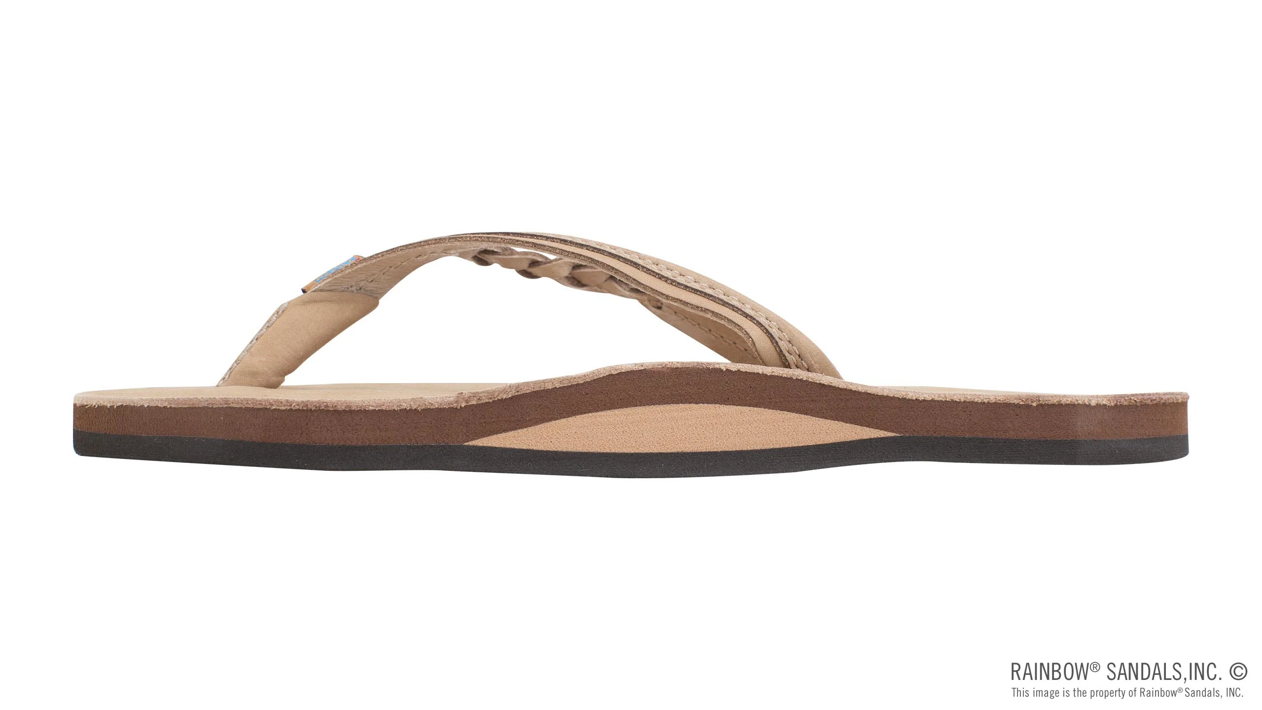 Rainbow Sandals | Women's Flirty Braidy Single Layer Premier Leather Sandal in Sierra Brown - Image 2