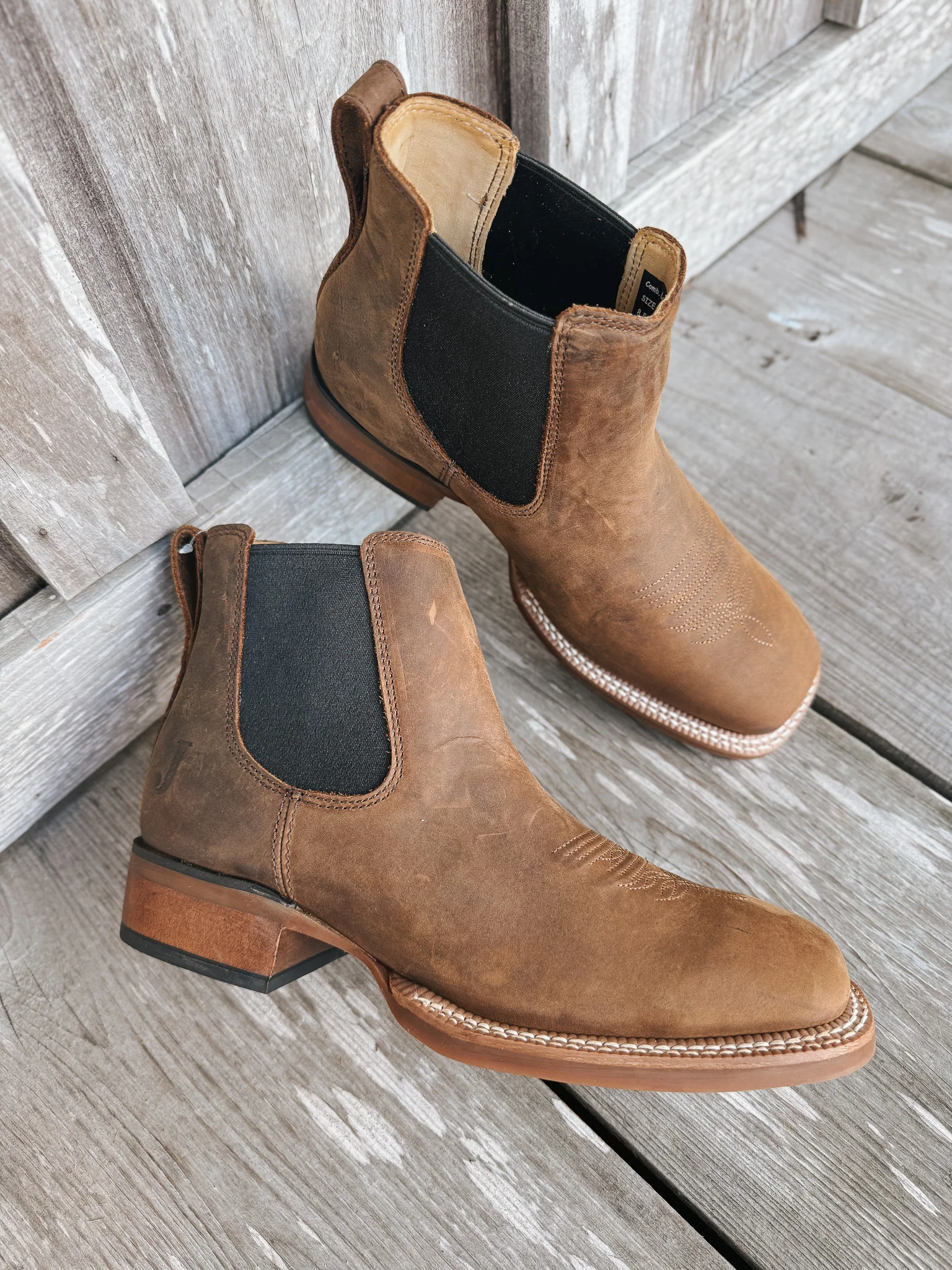 Men's Justin Crazy Buck 6" Square Toe Chelsea Boots - Image 2