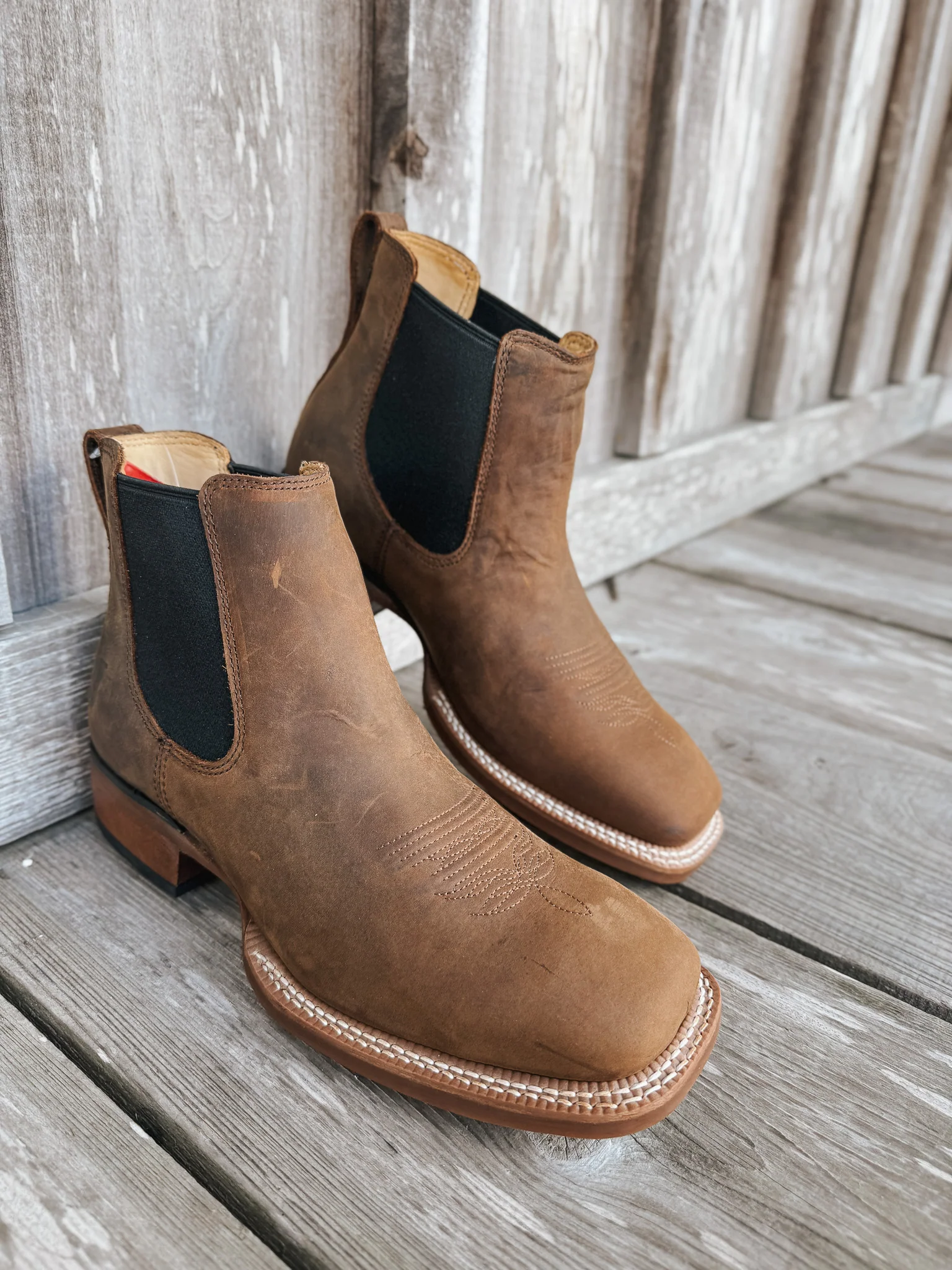 Men's Justin Crazy Buck 6" Square Toe Chelsea Boots - Image 4