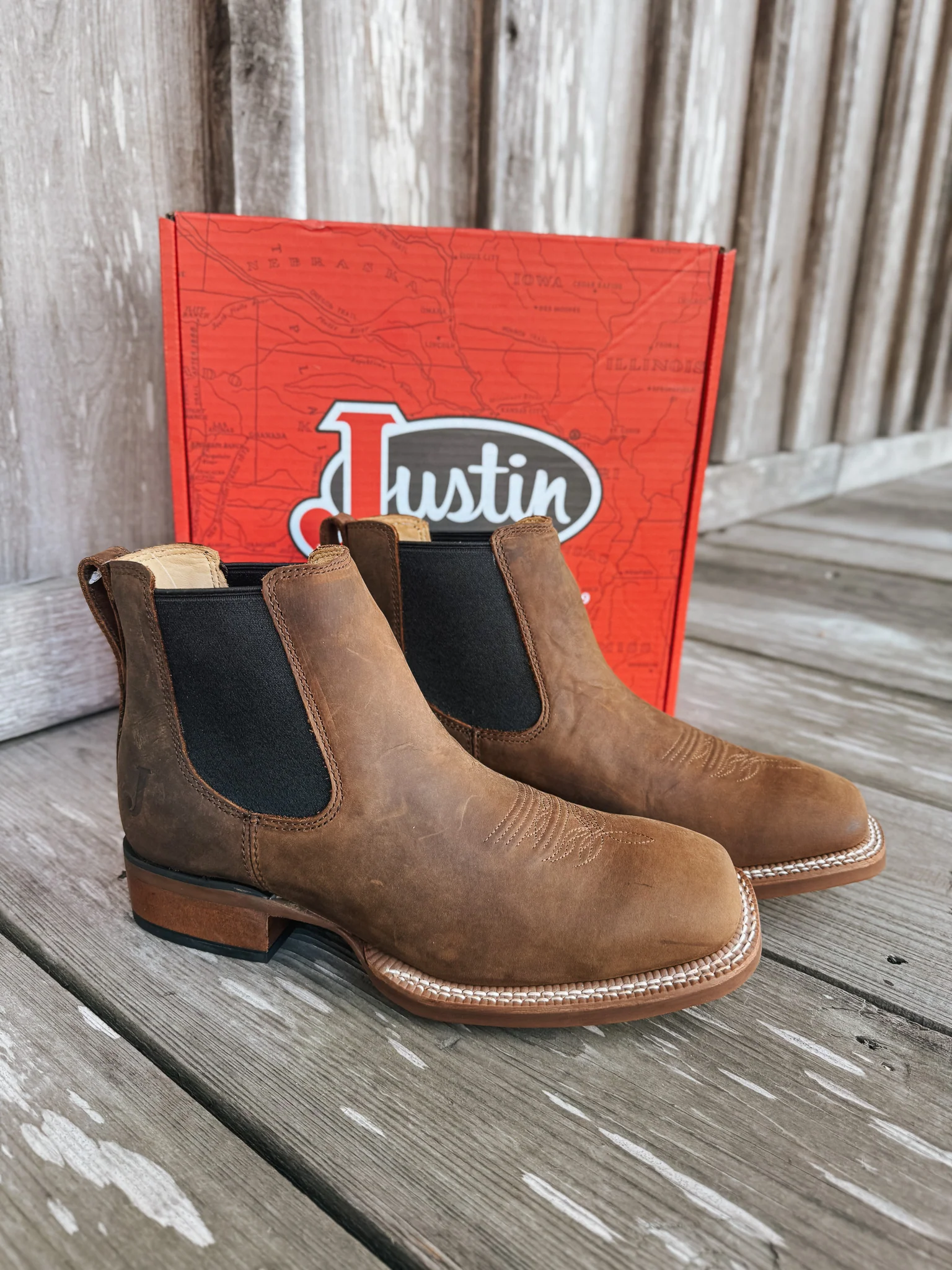 Men's Justin Crazy Buck 6" Square Toe Chelsea Boots - Image 5