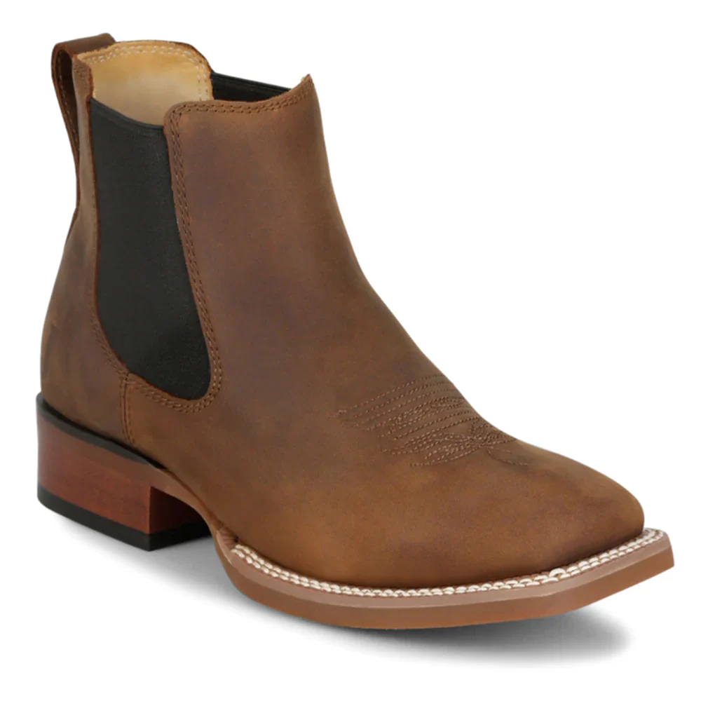 Men's Justin Crazy Buck 6" Square Toe Chelsea Boots - Image 9