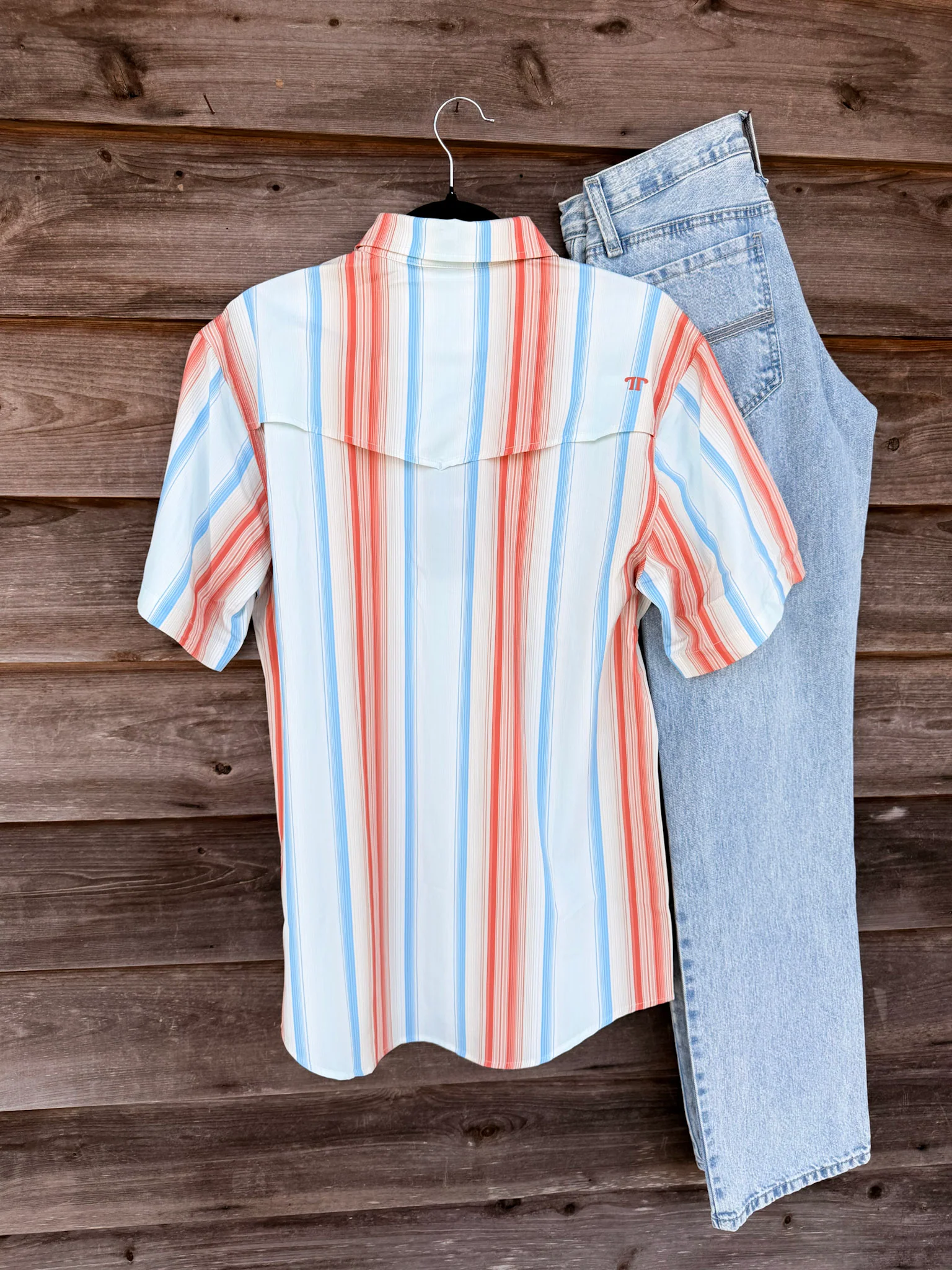 Ferrell The Harrison in Salmon - Short Sleeve Snap Shirt - Image 4