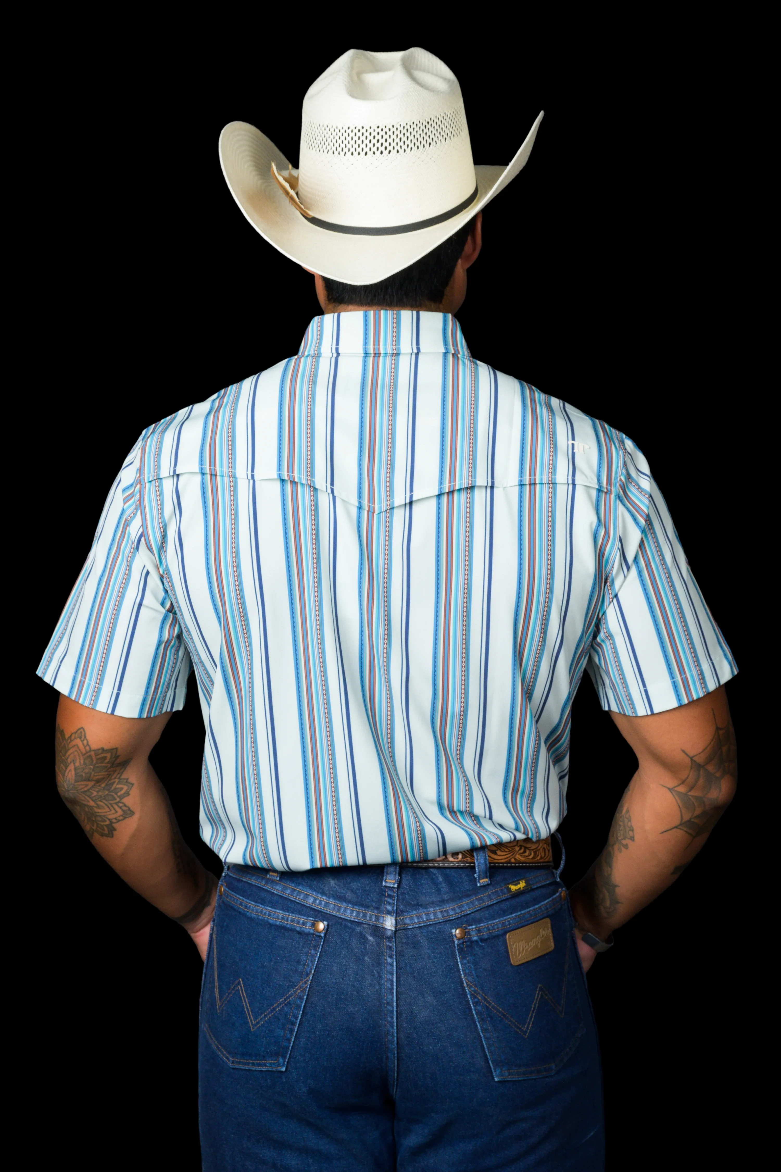 Ferrell The James in Light Blue - Short Sleeve Snap Shirt - Image 3