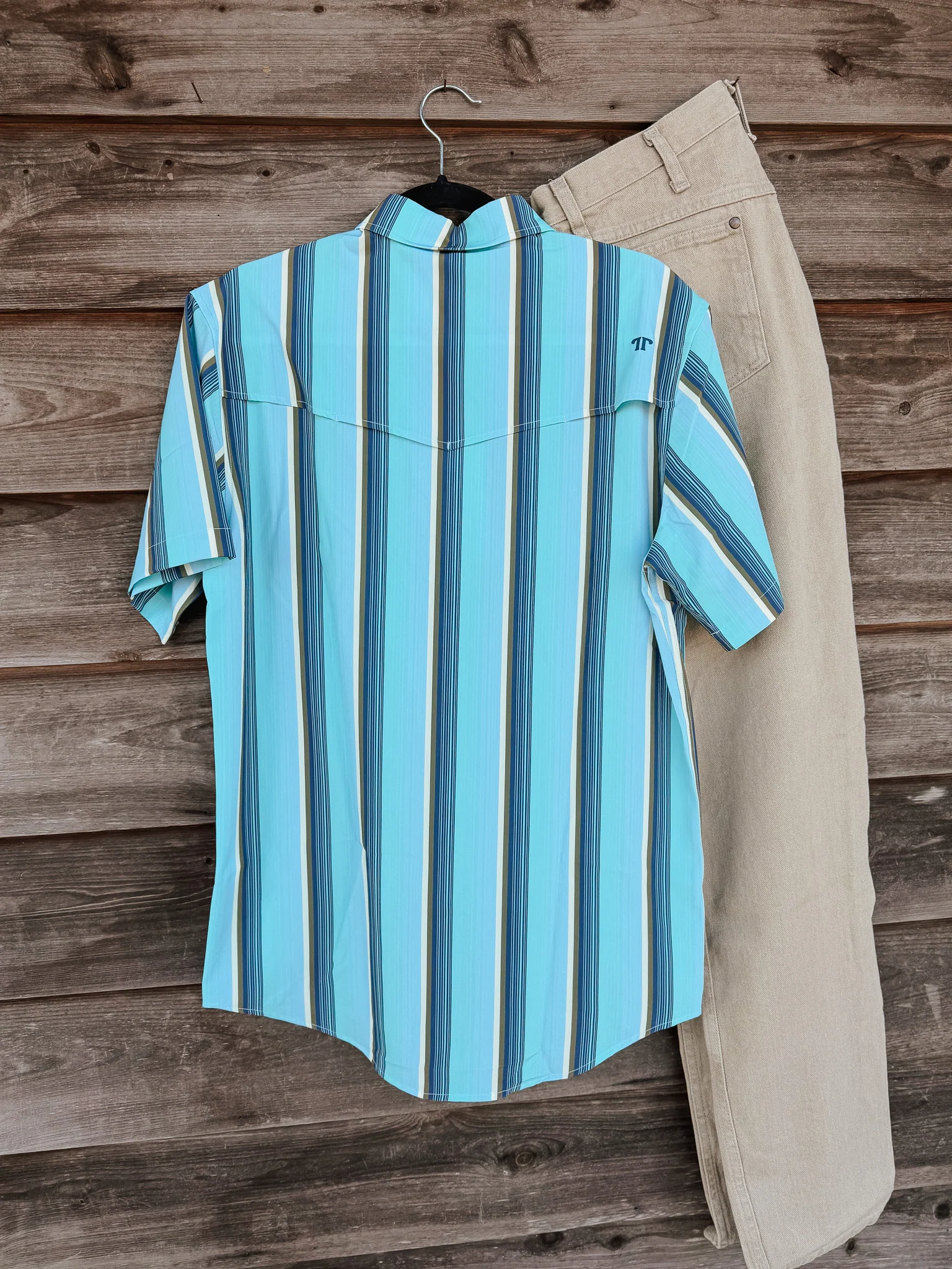 Ferrell The Tristan in Blue - Short Sleeve Snap Shirt - Image 5