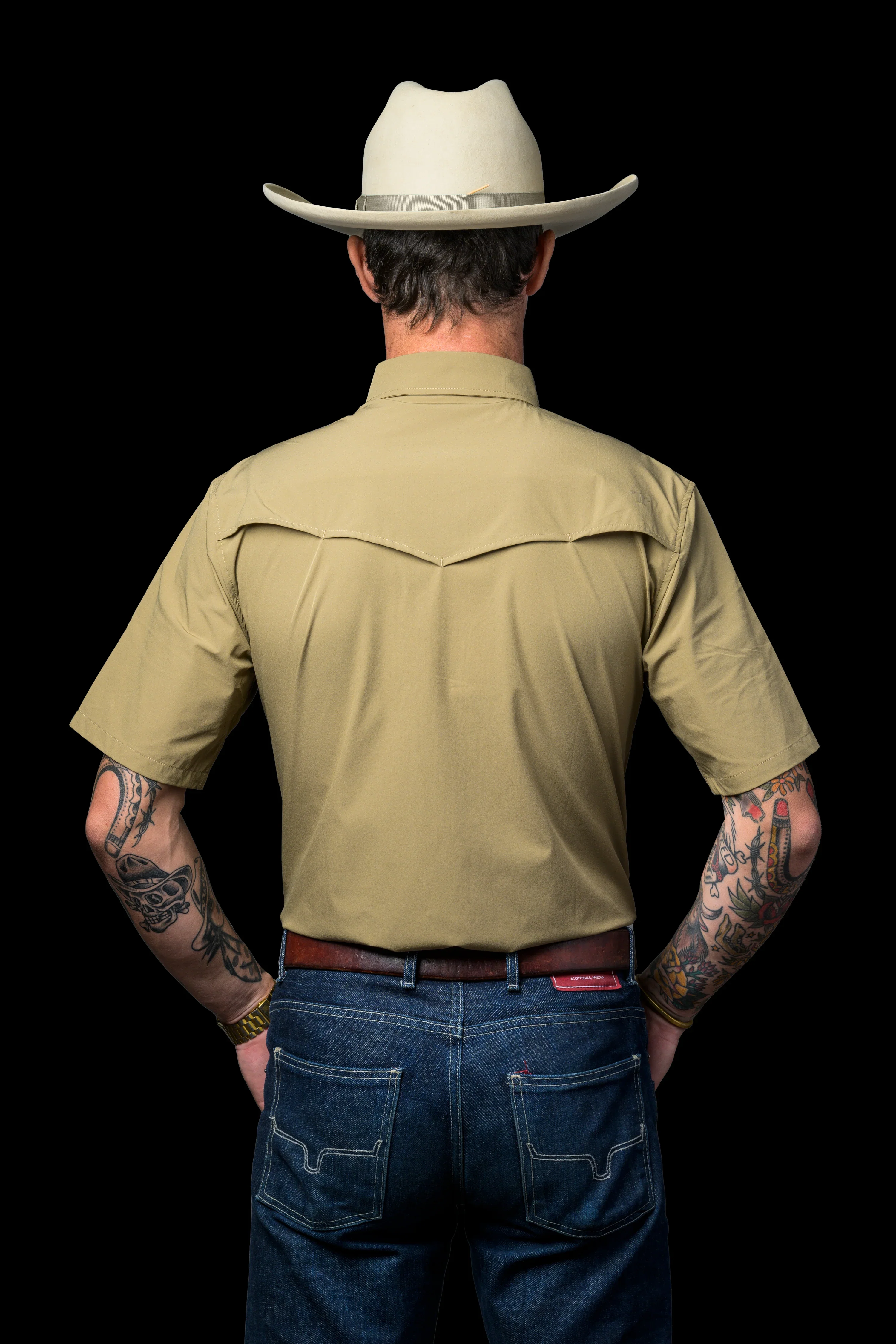 Men's Ferrell CORE - Khaki Short Sleeve Snap Shirt - Image 3