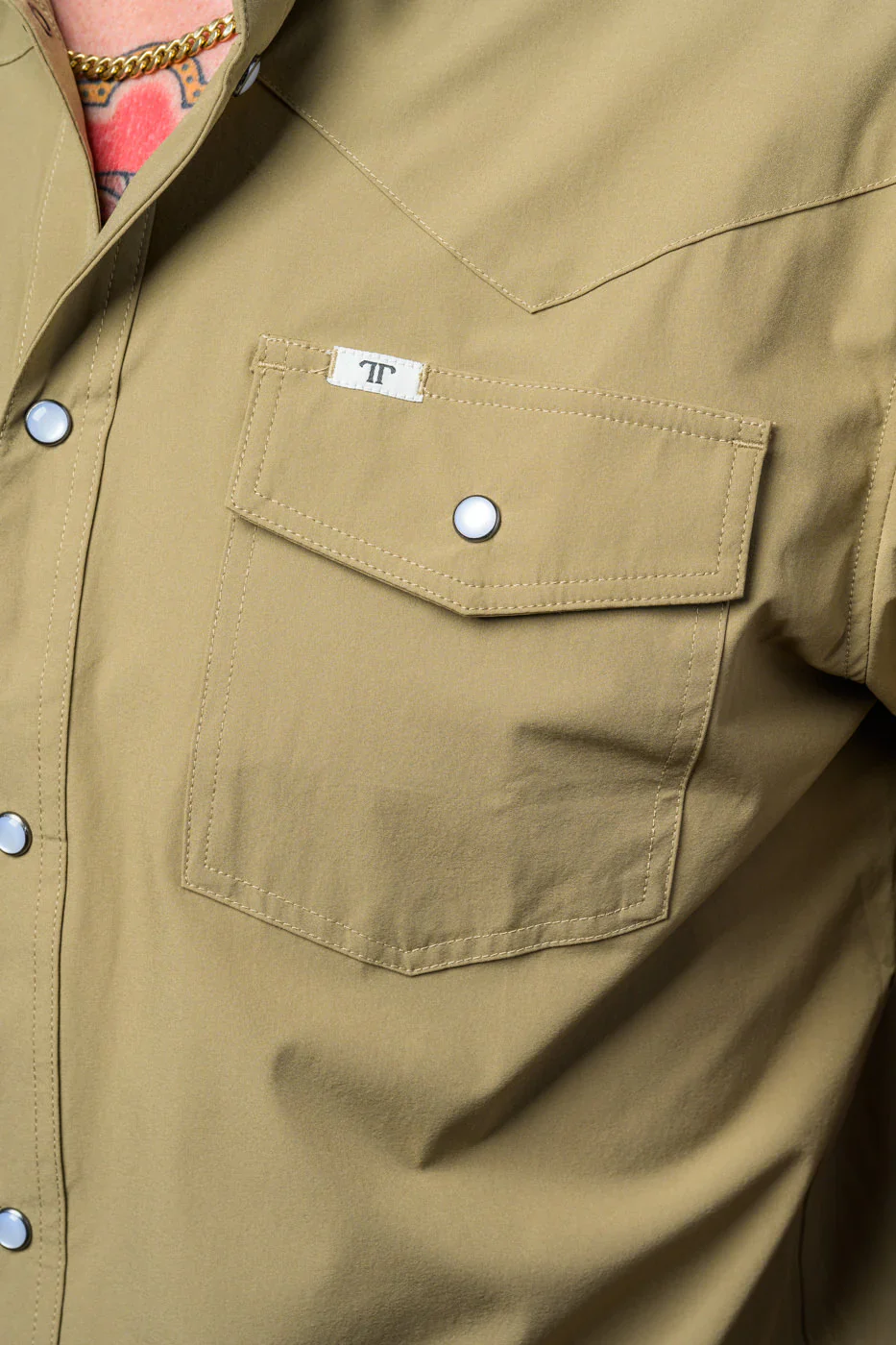 Men's Ferrell CORE - Khaki Short Sleeve Snap Shirt - Image 4