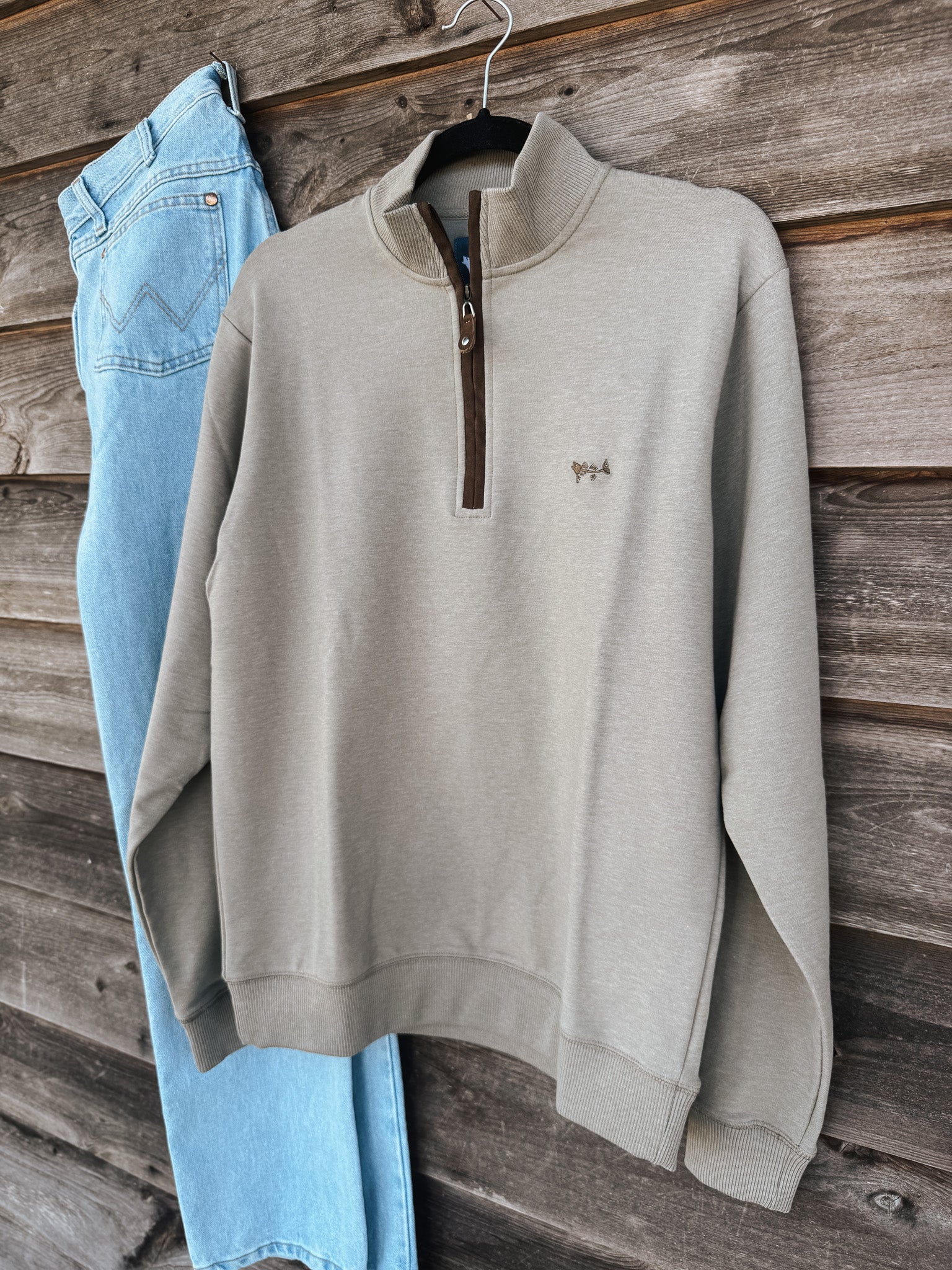 Coastal Cotton Men's 1/4 Zip Pullover in Hazel - Image 4