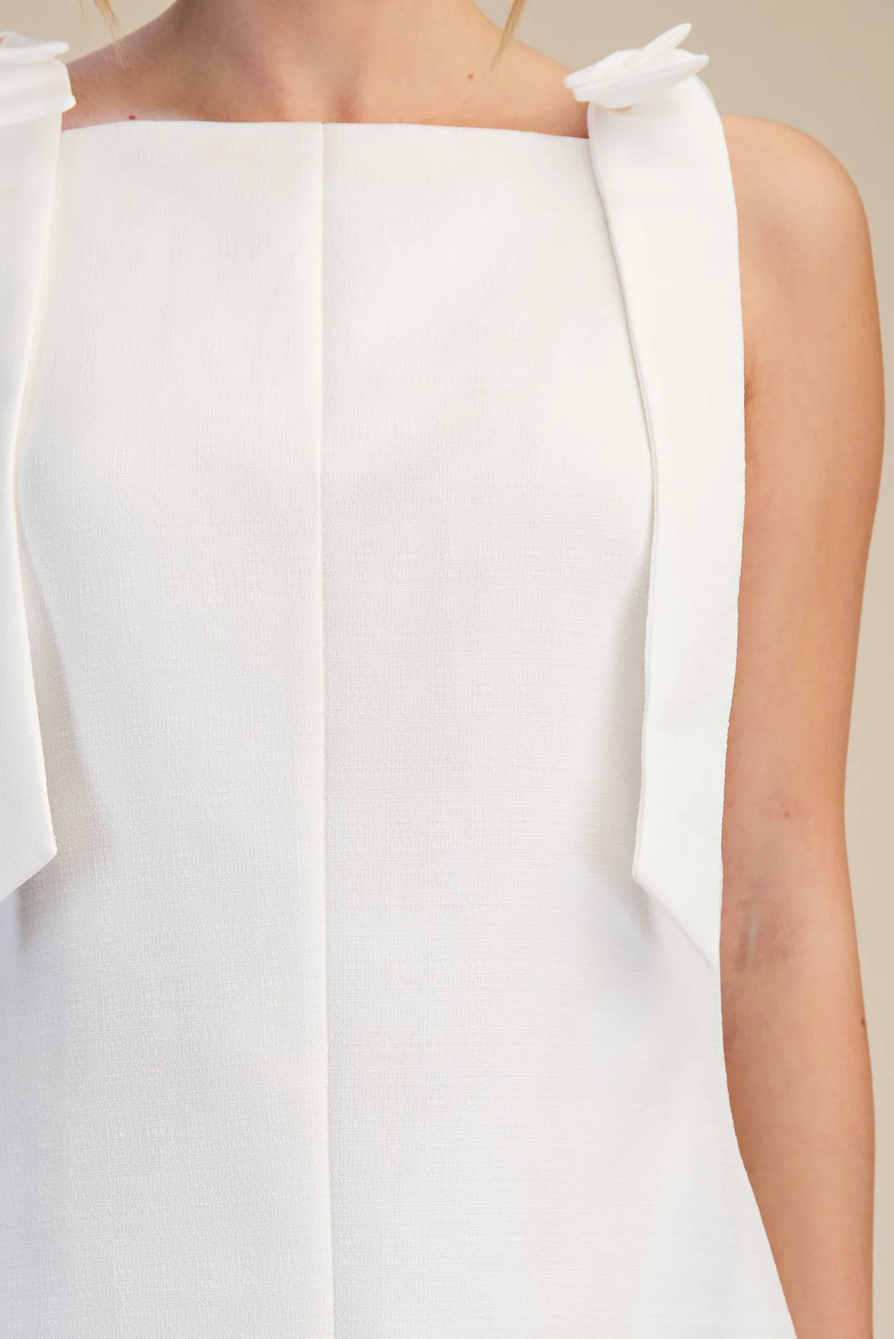 Tie It Pretty Mini Dress in White - Image 9