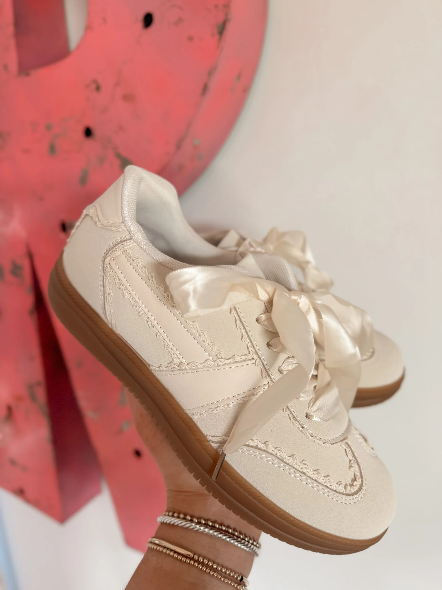 Step Ahead Sneakers in Cream - Image 6