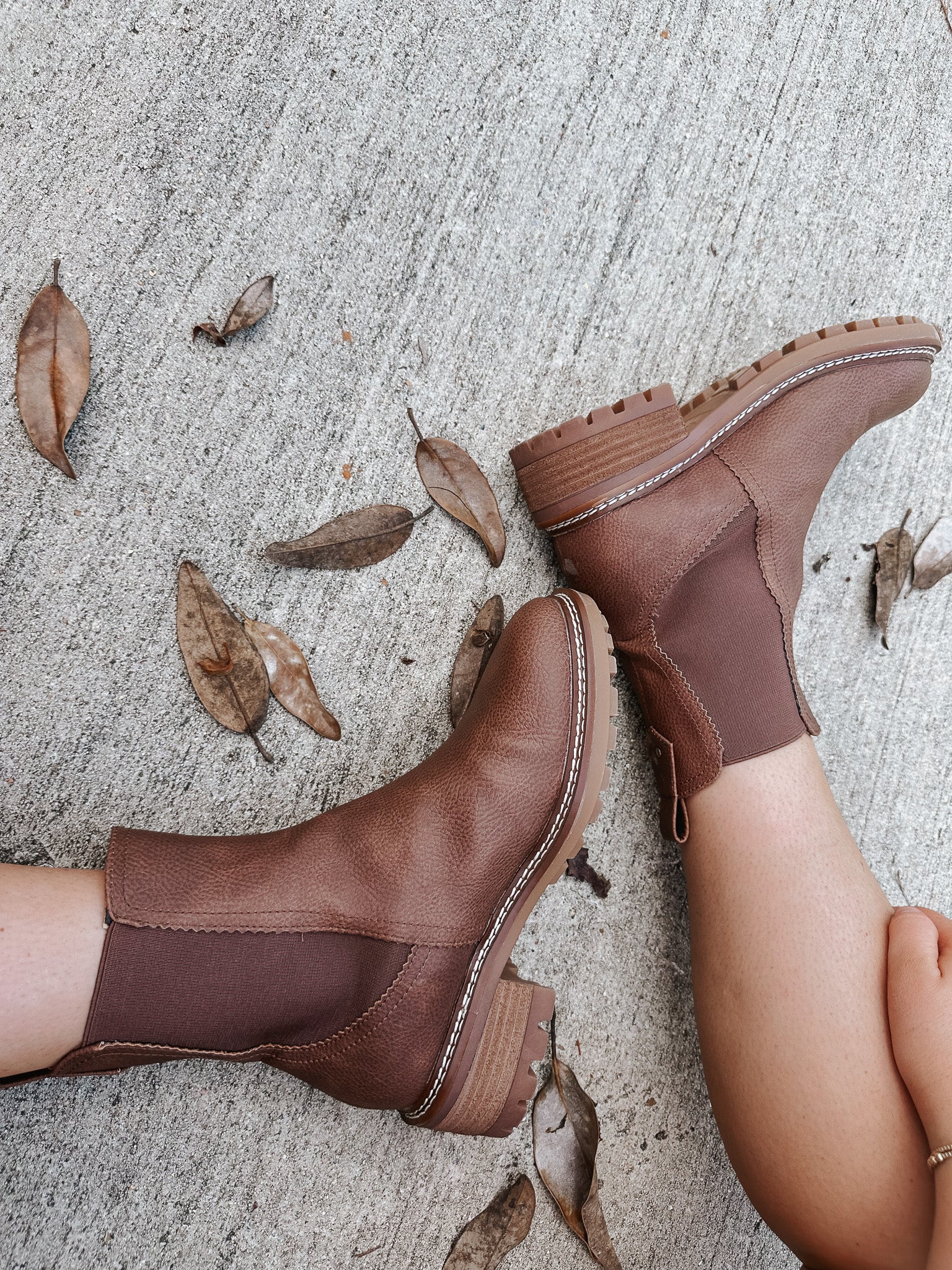 Autumn Hues Brown Leather Bootie - Image 4