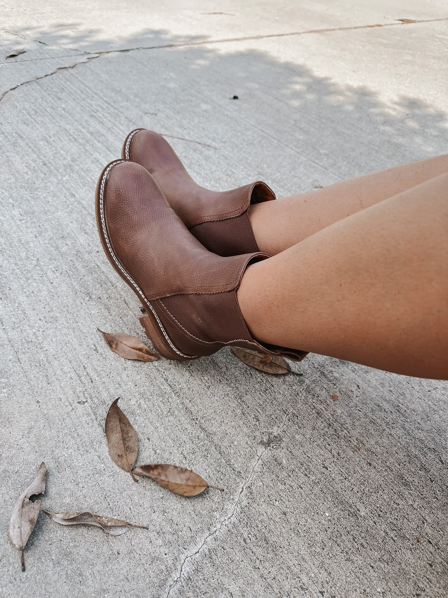 Autumn Hues Brown Leather Bootie - Image 6