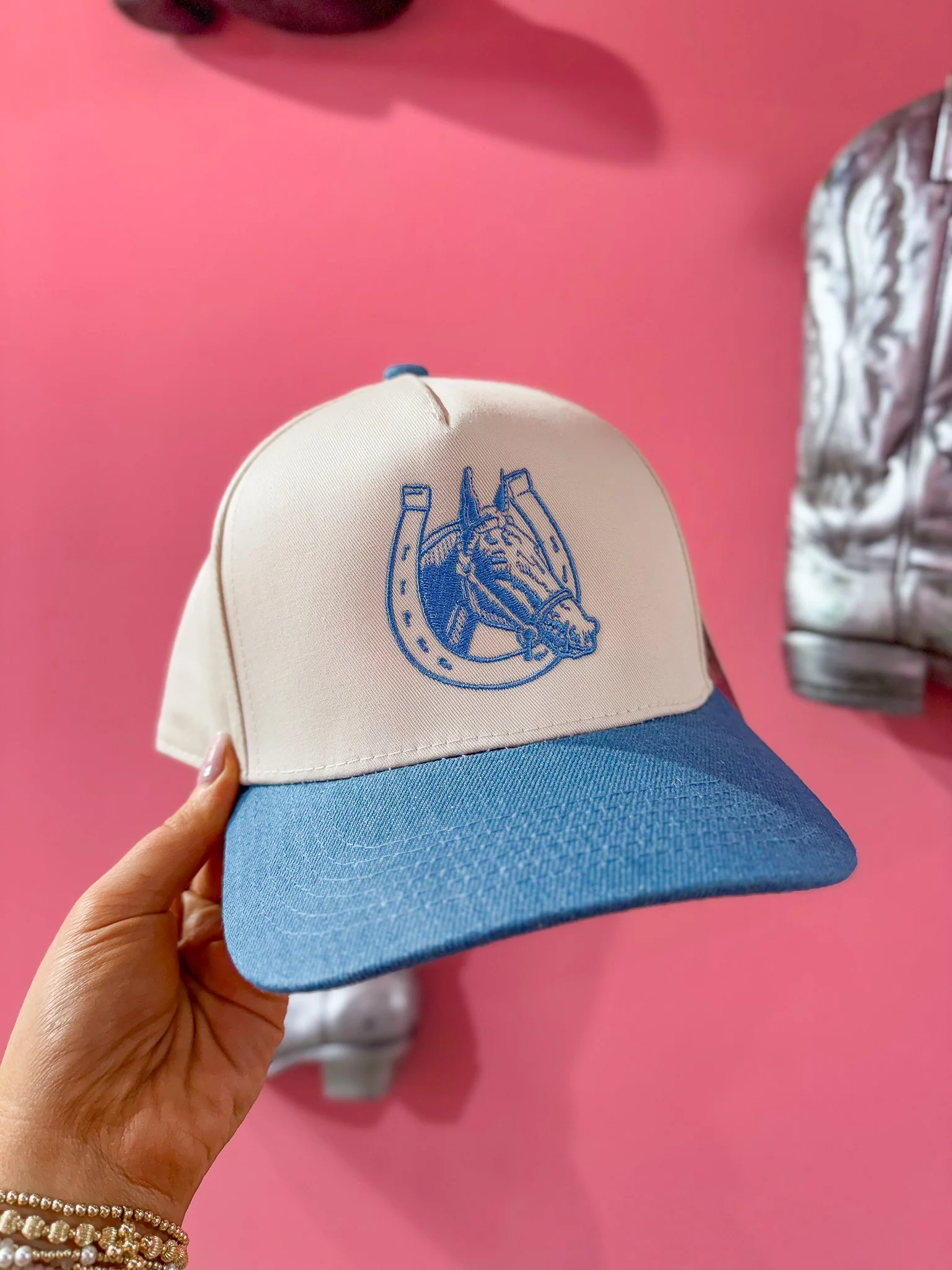 Horseshoe Denim Cap - Image 4