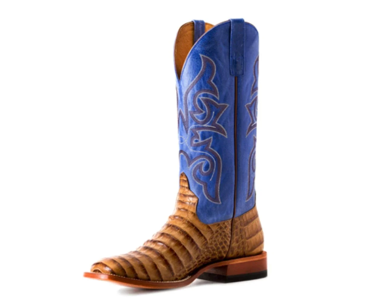 Men's Horse Power Caiman Print Blue Sinsation Western Boots - Image 11