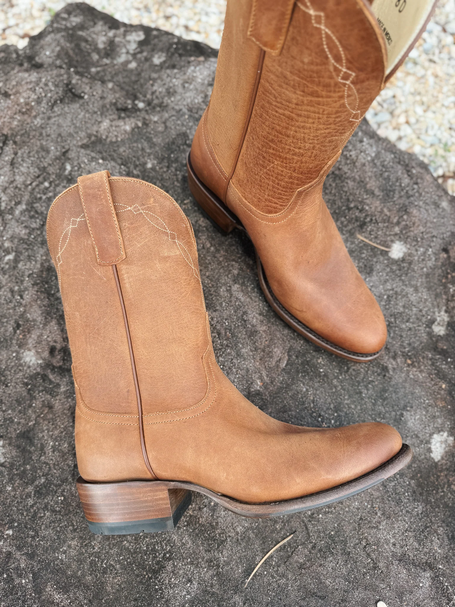 Men's Horse Power Honey Crazy Horse Round Toe Boots - Image 4