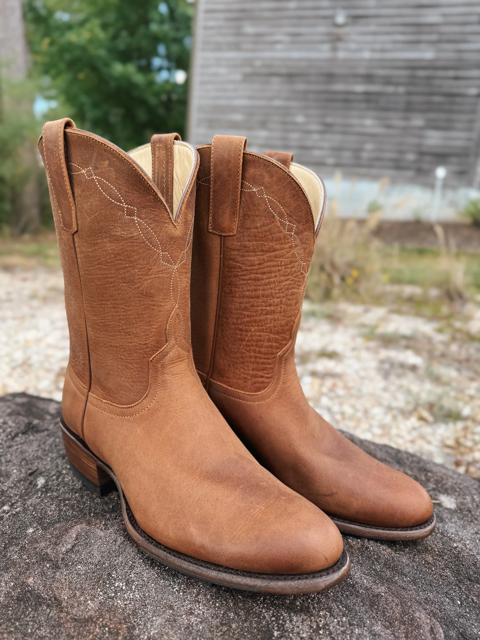 Men's Horse Power Honey Crazy Horse Round Toe Boots - Image 8