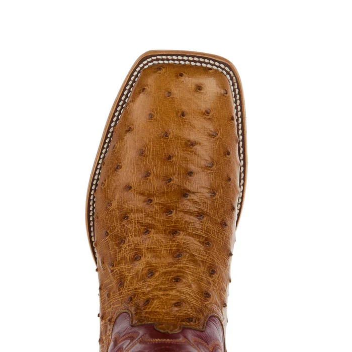 Men's Horse Power Red Station Antique Saddle Full Quill Ostrich Boots - Image 4