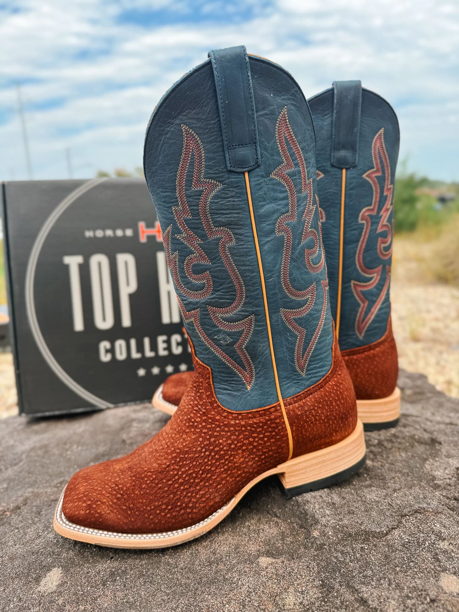 Men's Horse Power Top Hand Collection Rust Carpincho Western Boots - Image 7